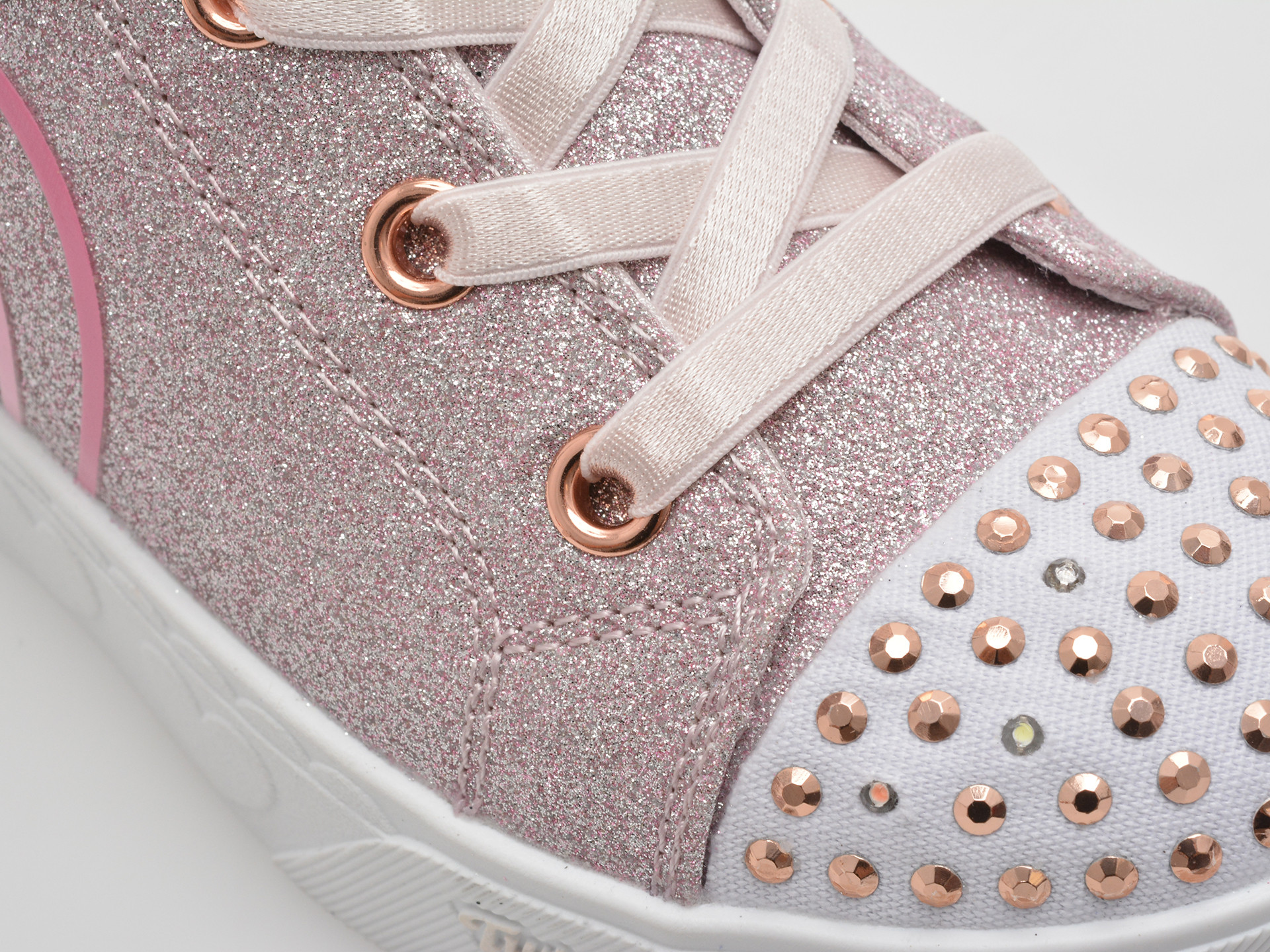 Ghete SKECHERS roz, HEART STEPS, din piele ecologica