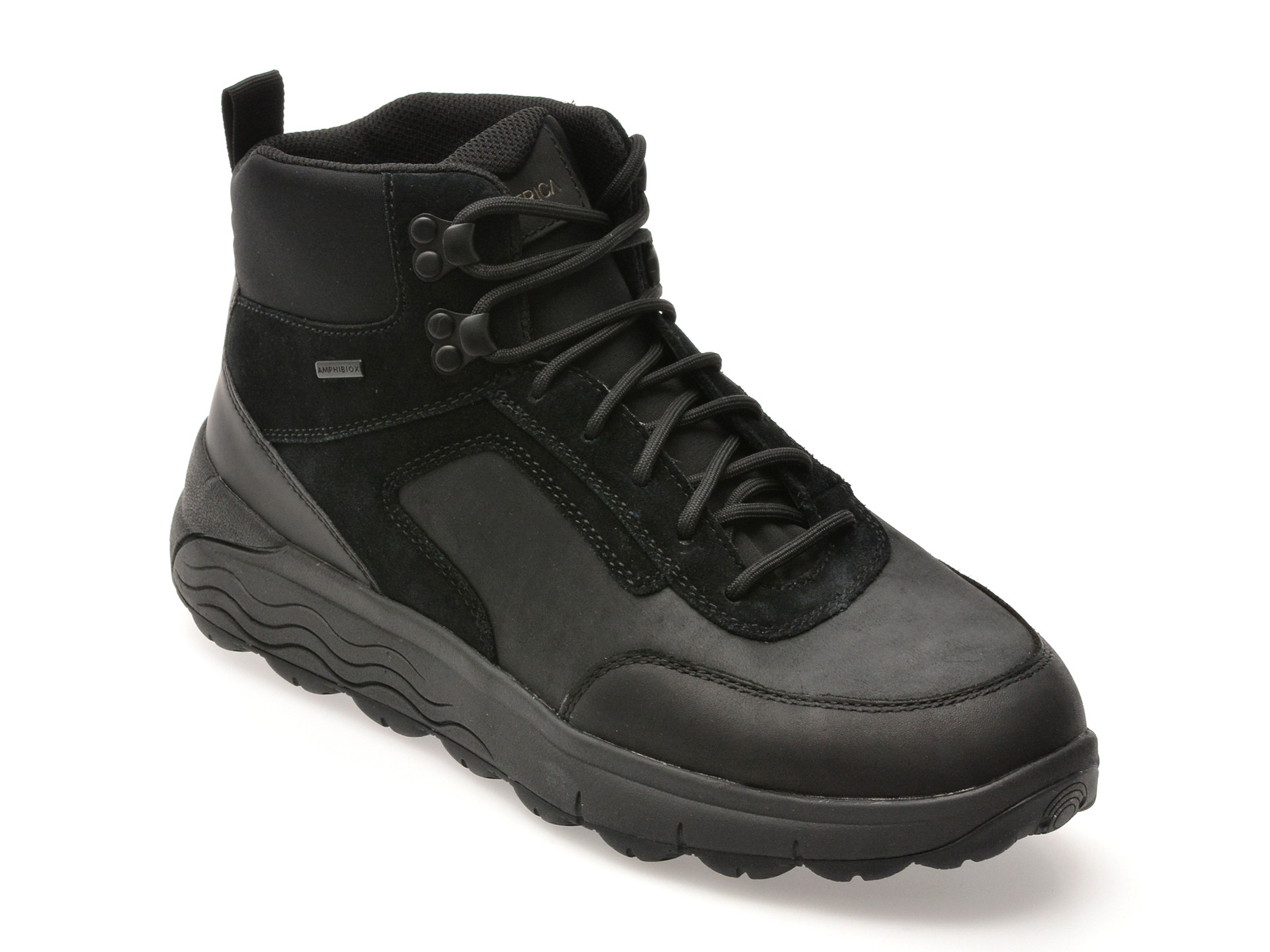 Ghete GEOX negre, U46FDB, din piele naturala