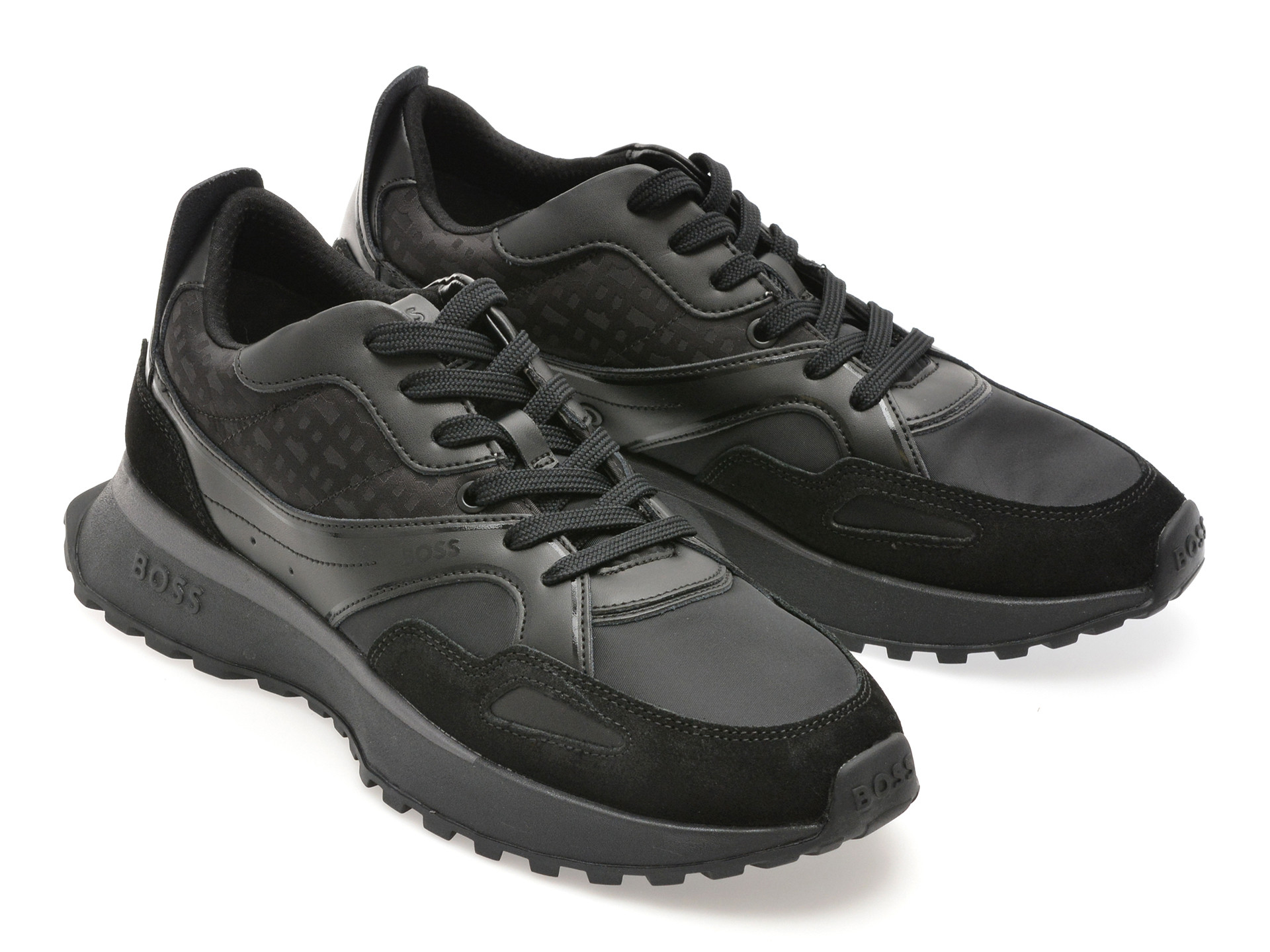 Pantofi sport BOSS negri, 6496, din material textil