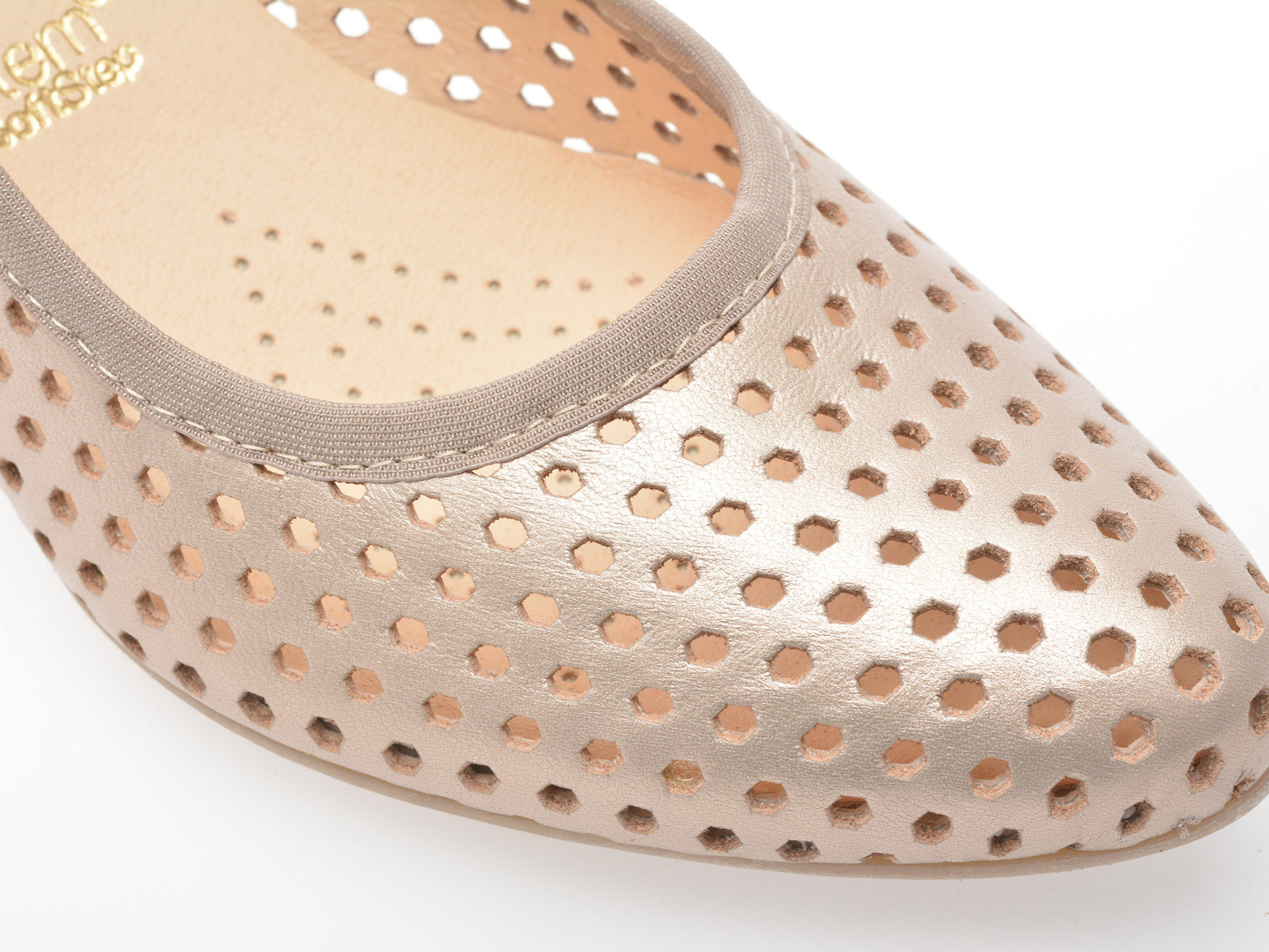 Pantofi IMAGE aurii, 6740, din piele naturala