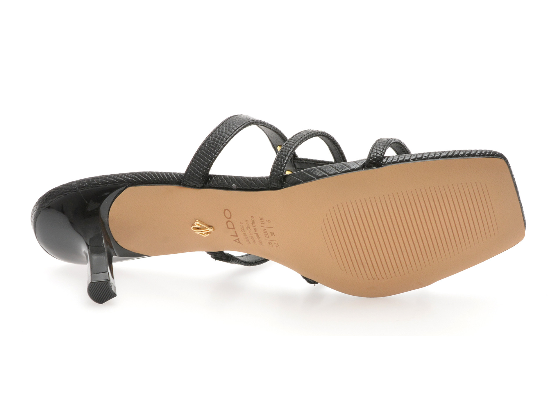 Papuci ALDO negri, GOLDEN GLOW 001, din piele ecologica