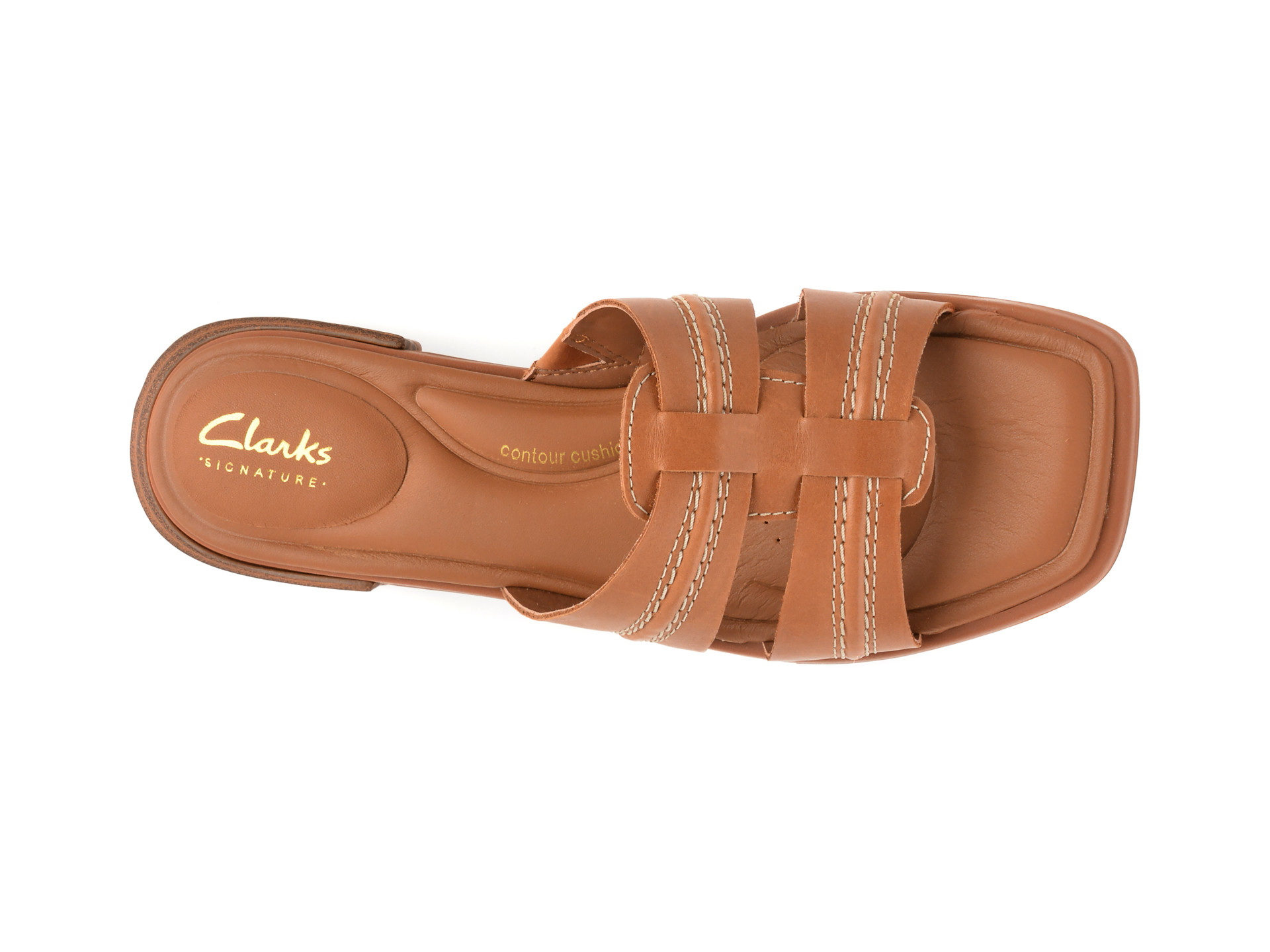 Papuci CLARKS maro, ARIANY MULE, din piele naturala
