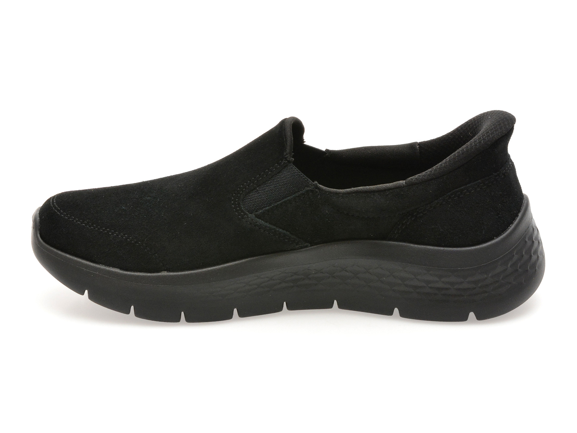 Pantofi sport SKECHERS negri, GO WALK FLEX, din piele intoarsa