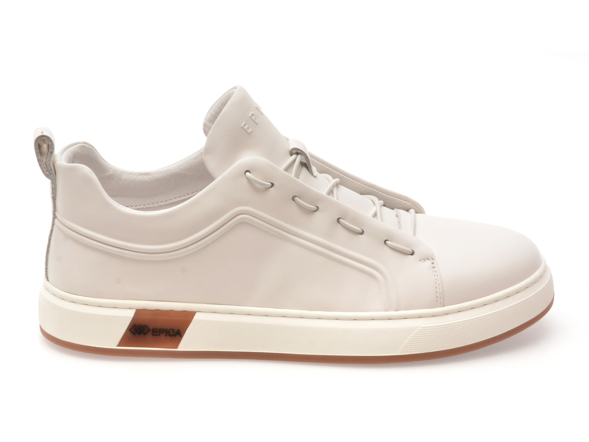 Pantofi sport EPICA albi, 300166, din piele naturala