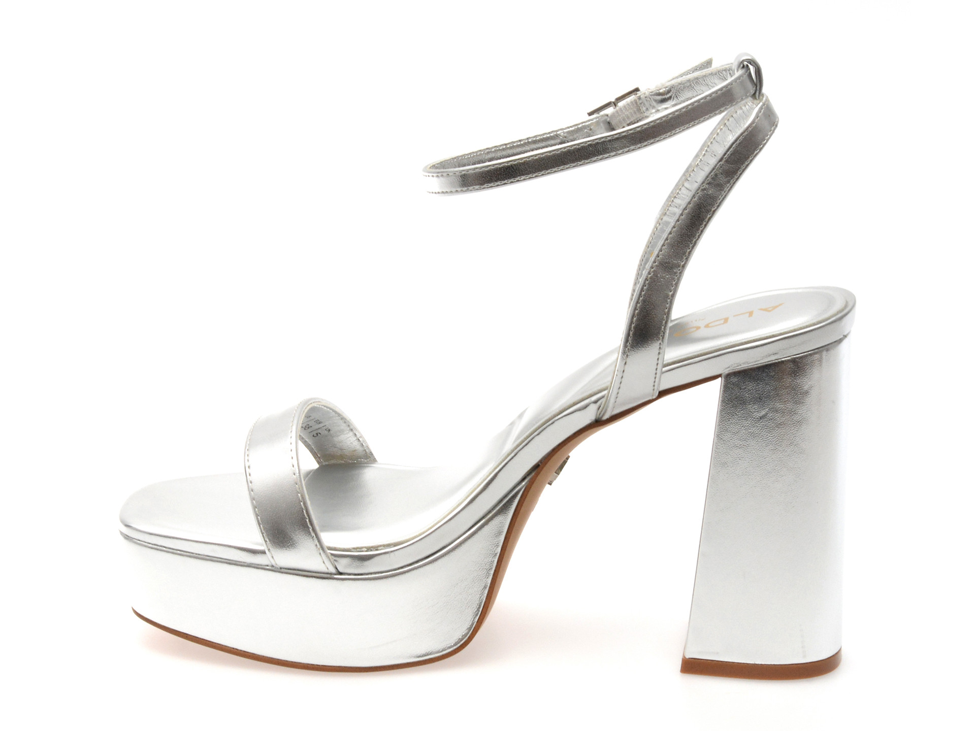 Sandale elegante ALDO argintii, VALALANNON 040, din piele ecologica