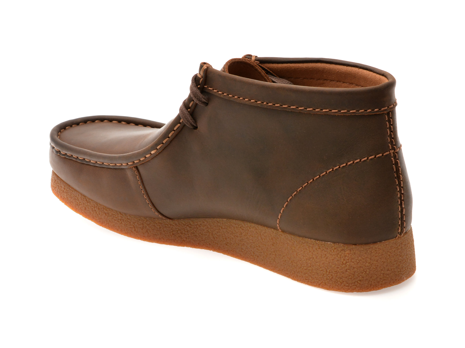 Ghete CLARKS maro, WALLABEE EVO BT, din piele naturala