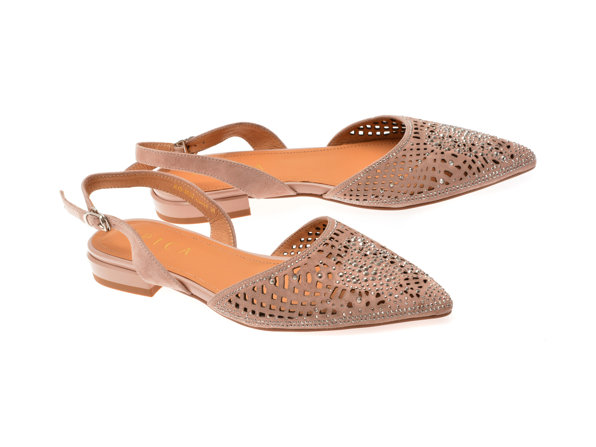 Pantofi EPICA nude, K852, din piele intoarsa