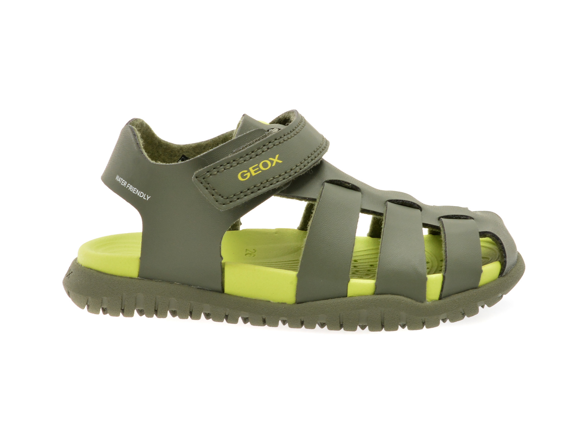 Sandale GEOX verzi, B556AA, din piele ecologica