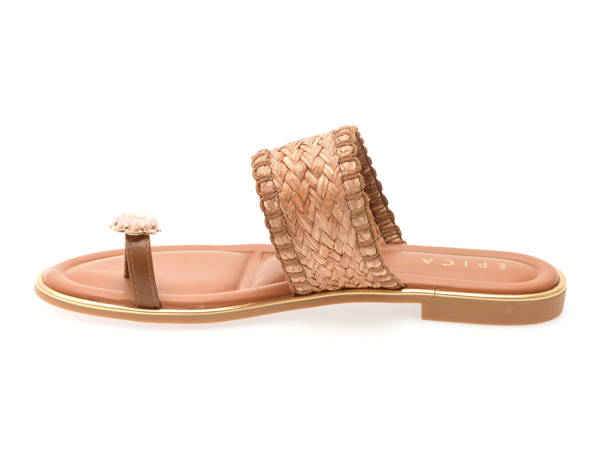 Papuci EPICA maro, 82959, din material textil