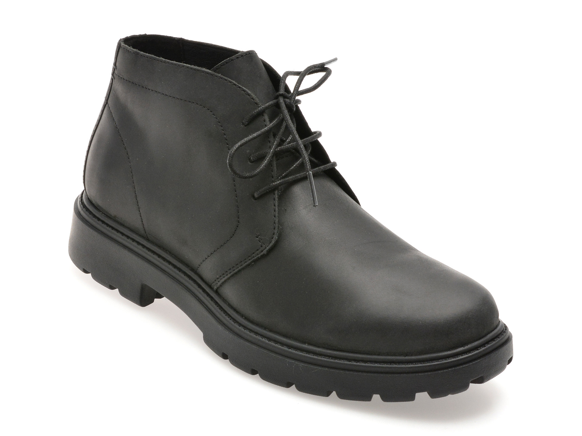 Ghete GEOX negre, U56FRA, din piele naturala