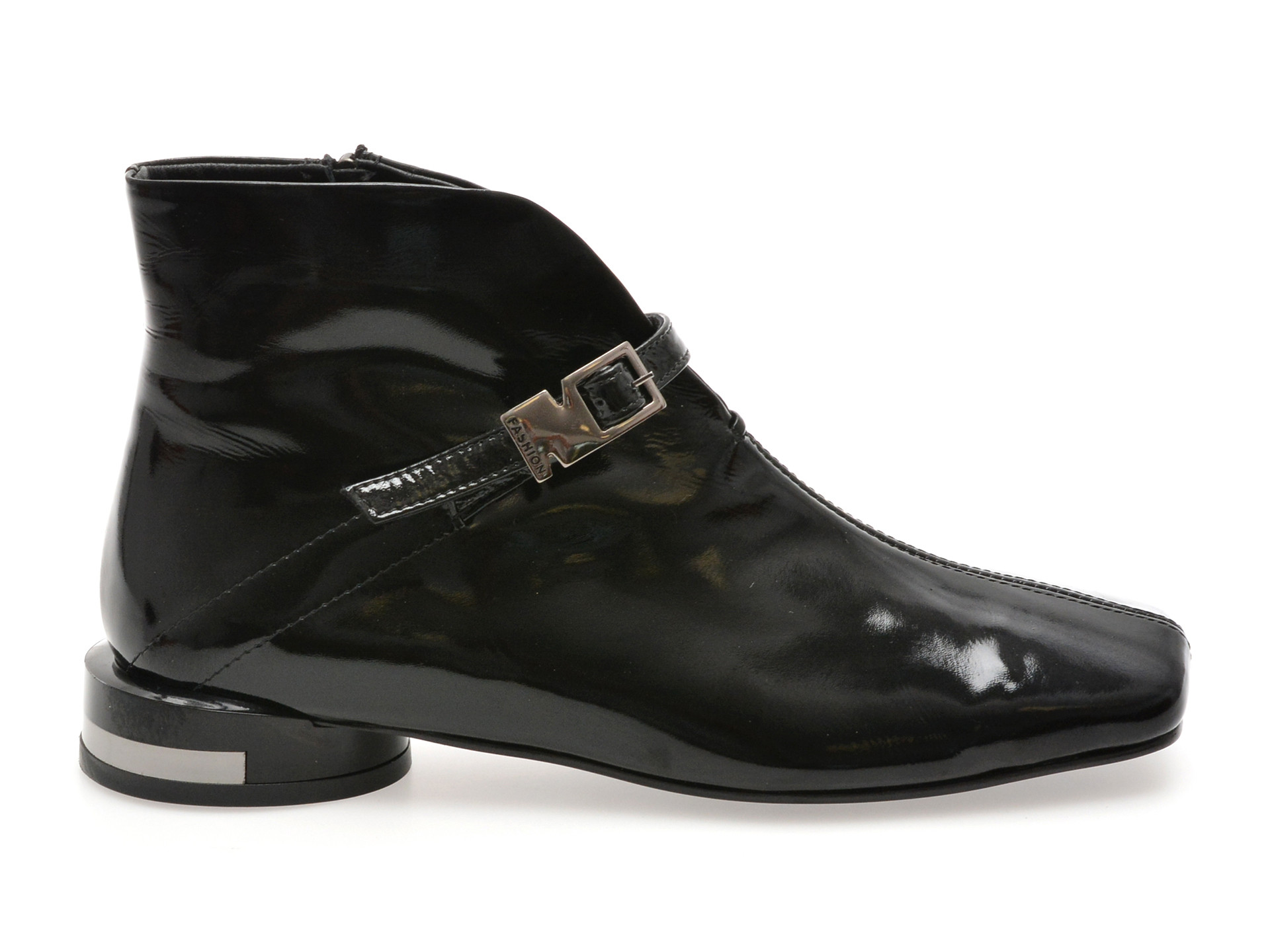 Ghete EPICA negre, 1474349, din piele naturala lacuita