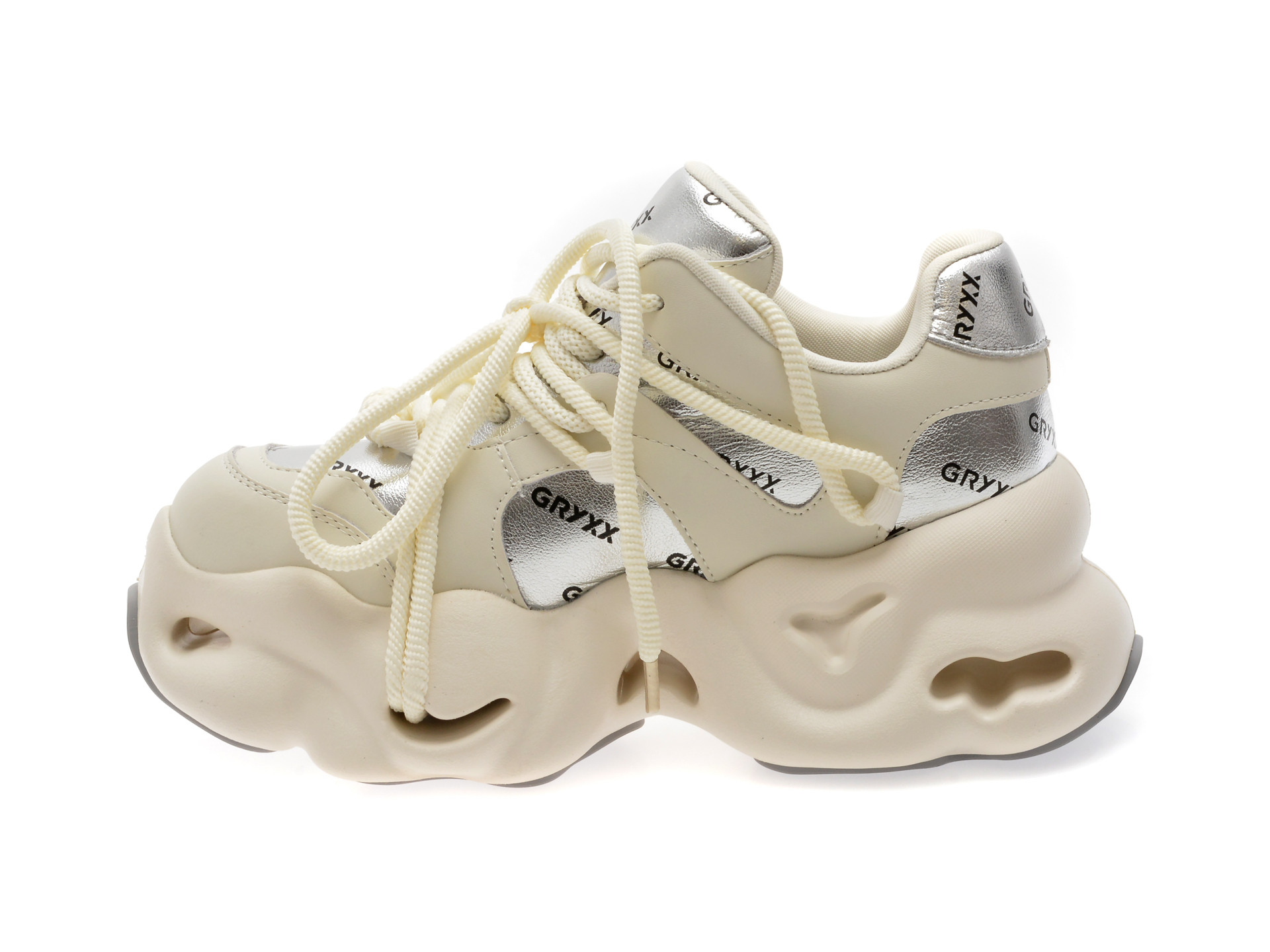Pantofi sport GRYXX argintii, 80282, din piele ecologica