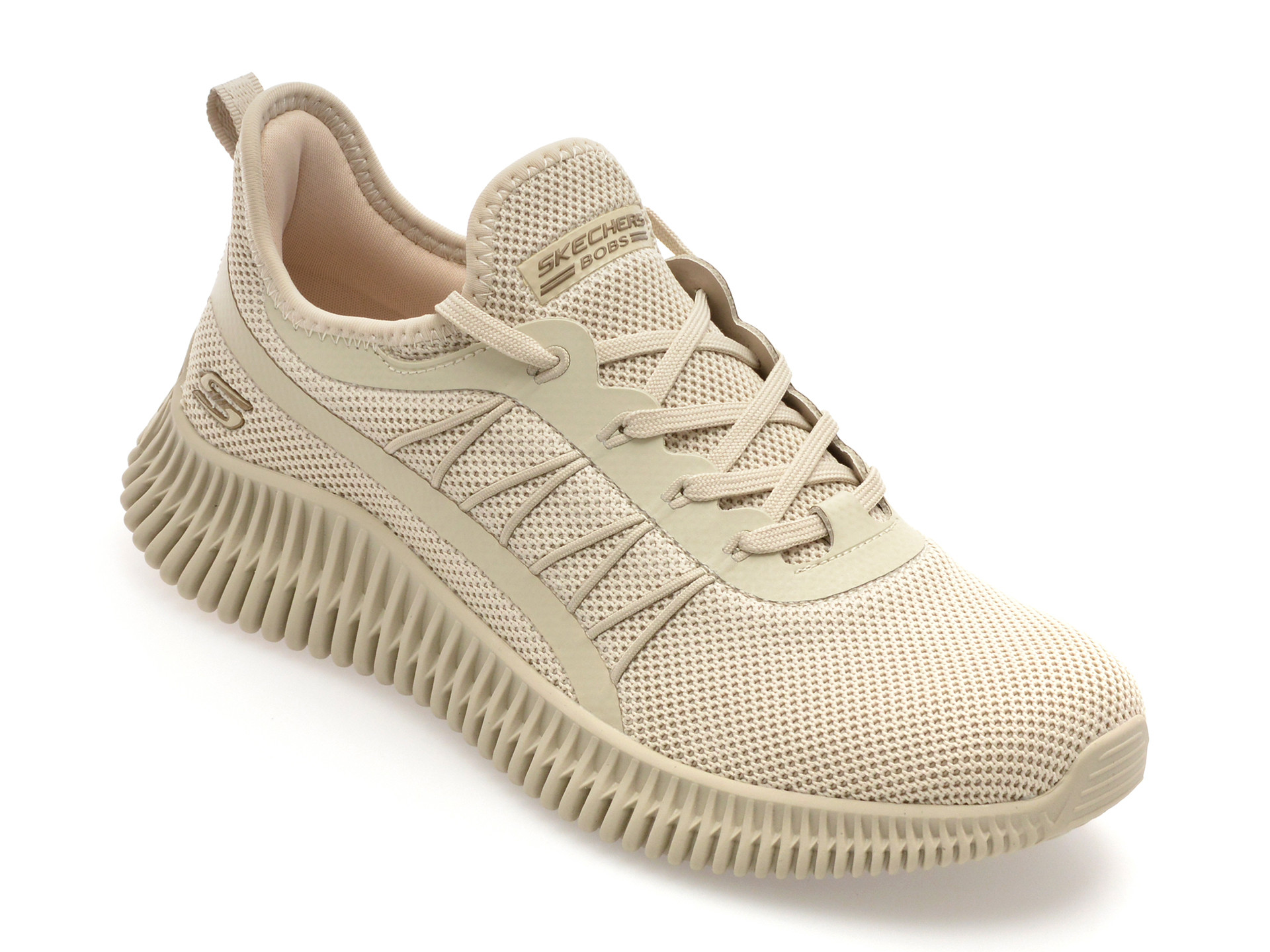 Pantofi sport SKECHERS bej, BOBS GEO , din piele ecologica