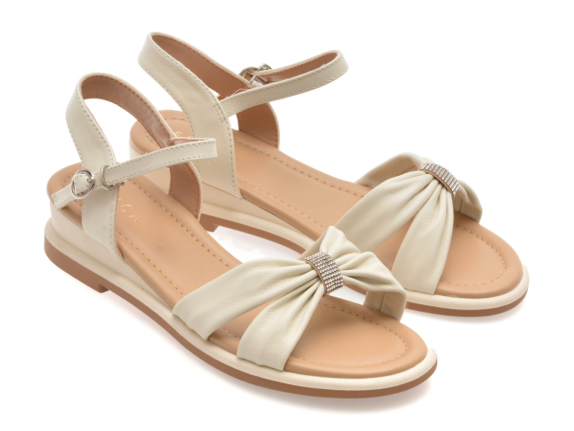 Sandale epica bej 1367h11 din piele naturala