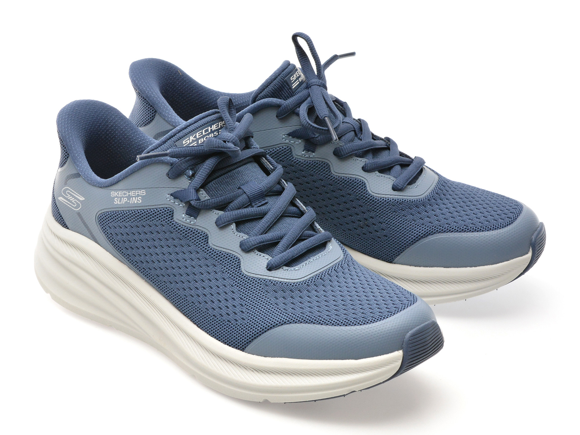 Pantofi sport SKECHERS bleumarin, BOBS SKILLZ, din material textil
