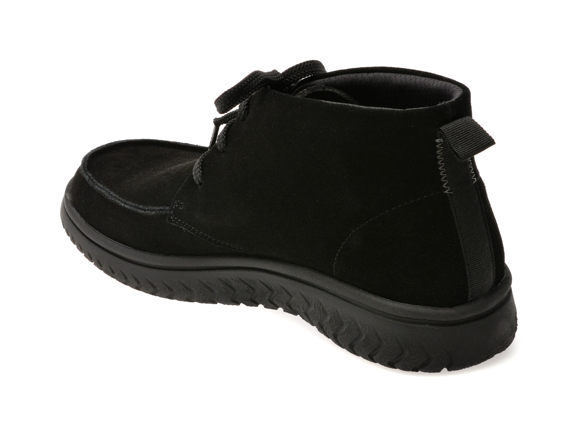 Ghete CLARKS negre, RELAX LITE MOC, din piele intoarsa