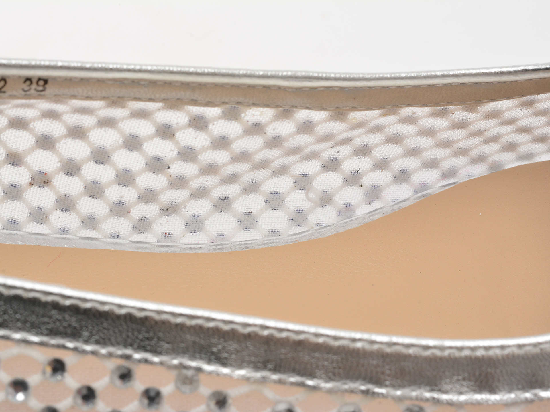 Balerini EPICA argintii, 1182, din material textil