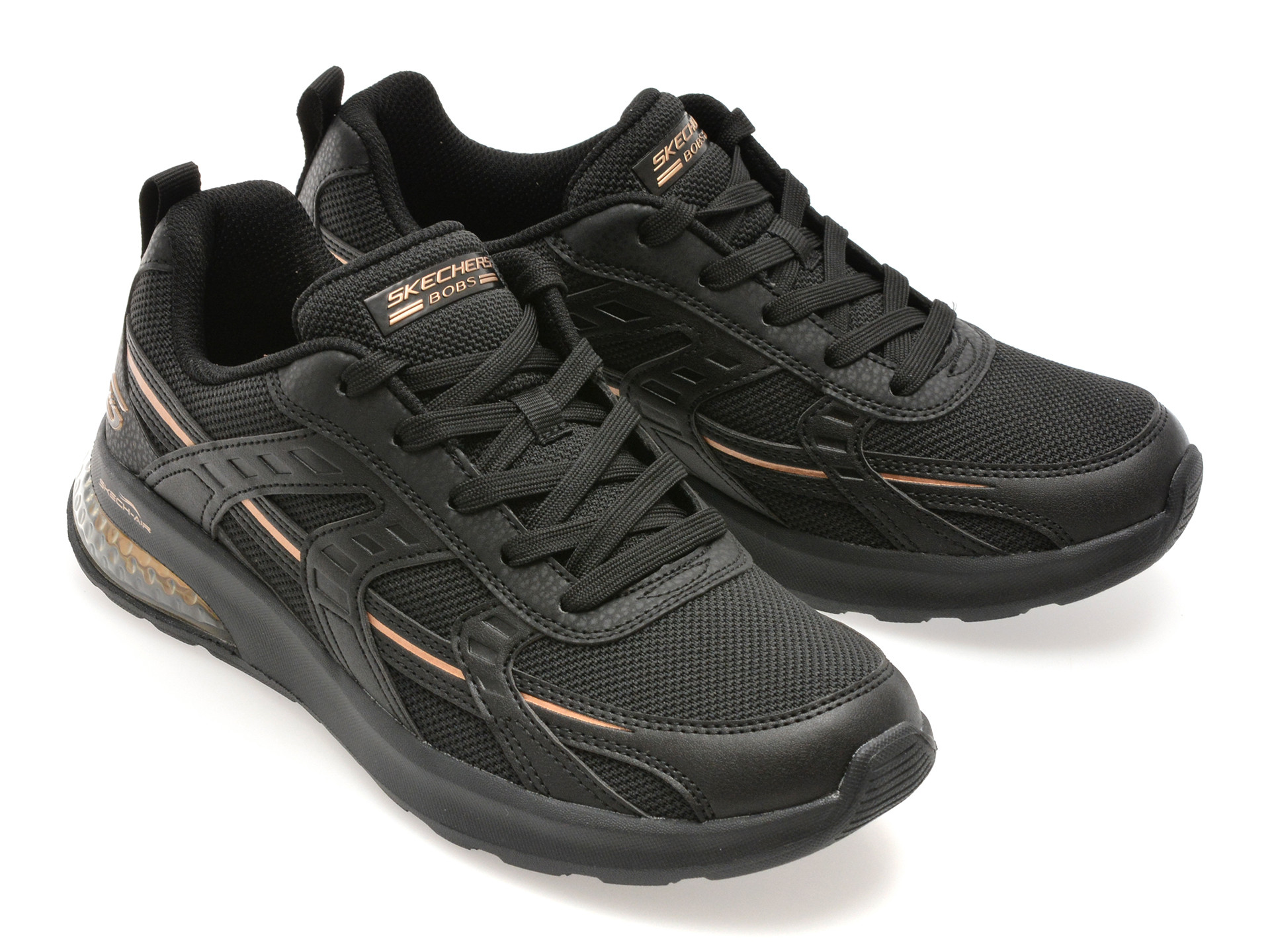 Pantofi sport SKECHERS negri, BOBS VISION AIR, din material textil