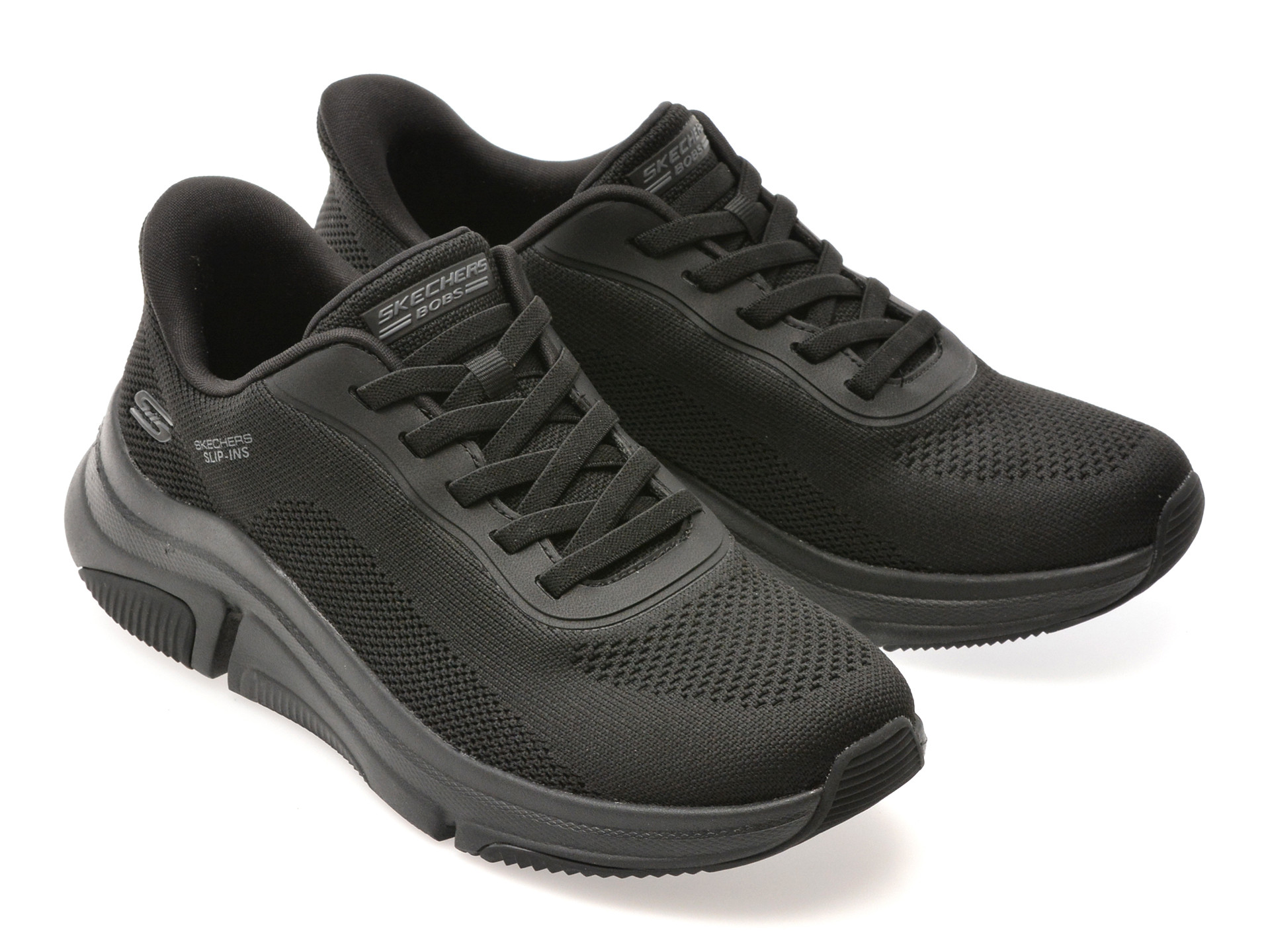 Pantofi sport SKECHERS negri, BOBS SPARROW FLEX, din material textil