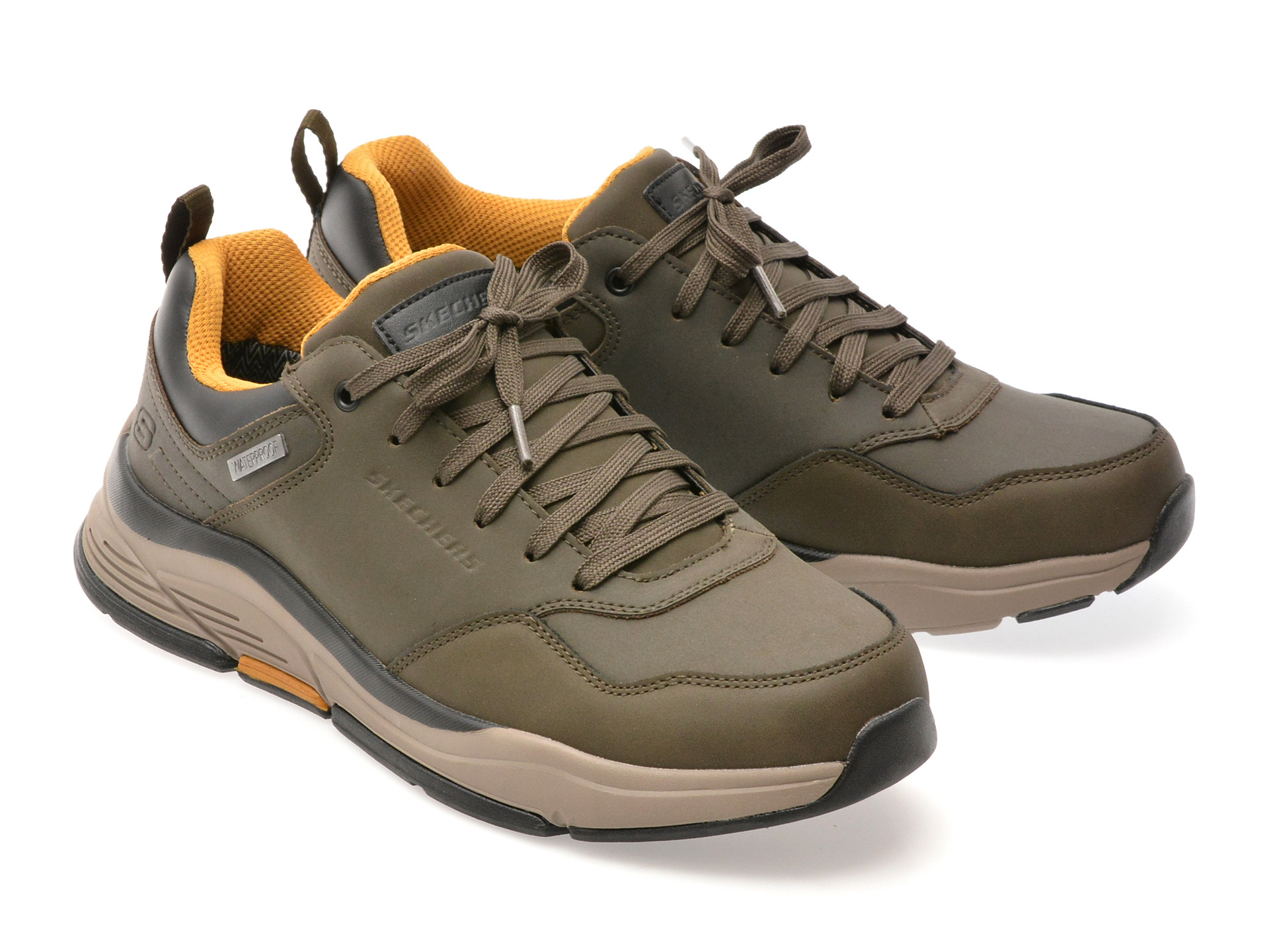 Pantofi sport SKECHERS kaki, BENAGO, din piele naturala