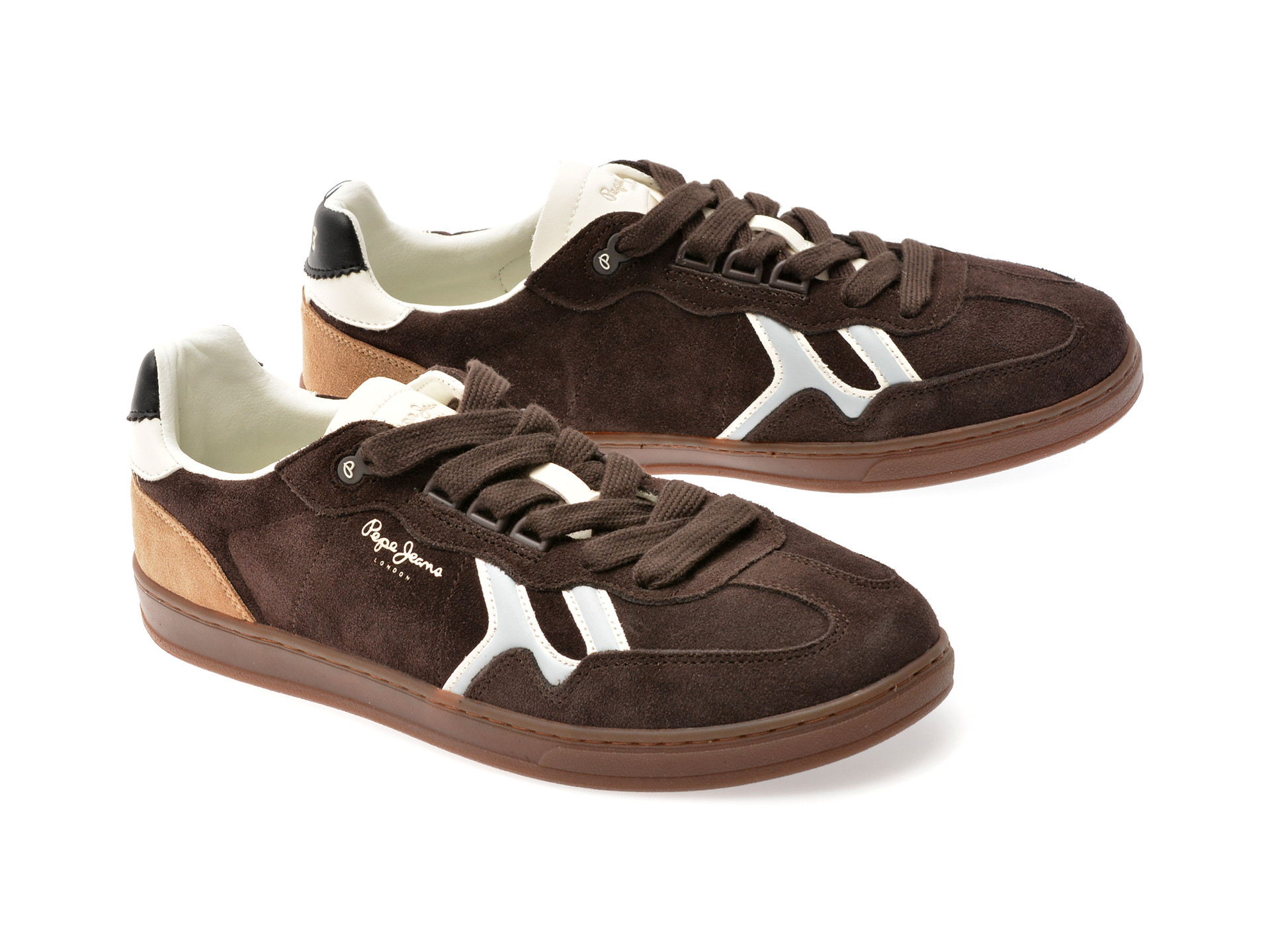 Pantofi sport PEPE JEANS maro, MS00009, din piele intoarsa