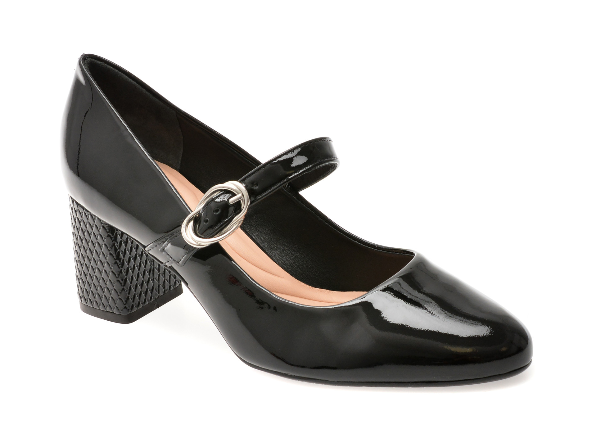 Pantofi EPICA negri, 1180877, din piele naturala lacuita