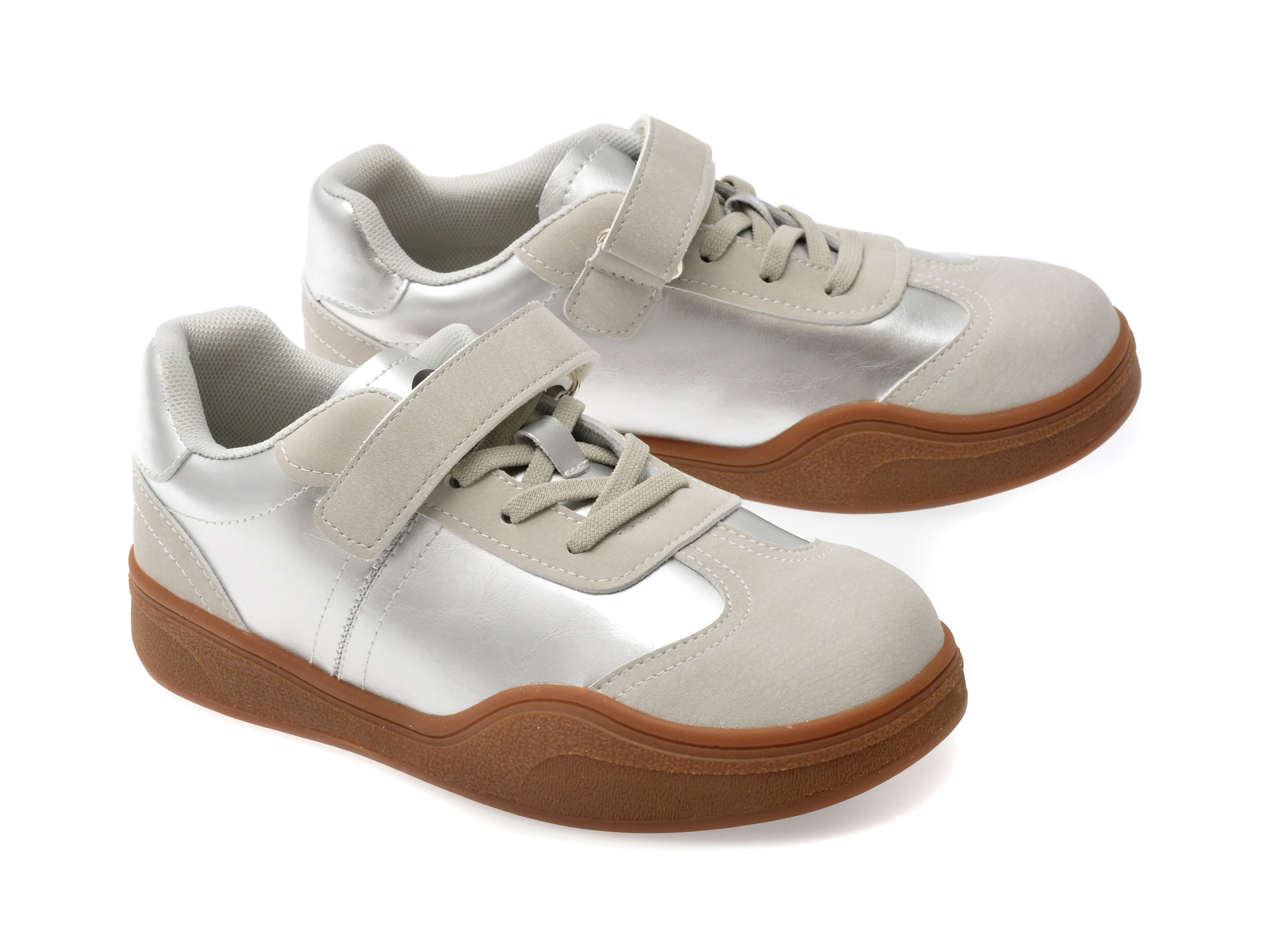 Pantofi sport SELECTION KIDS argintii, 2507, din piele ecologica