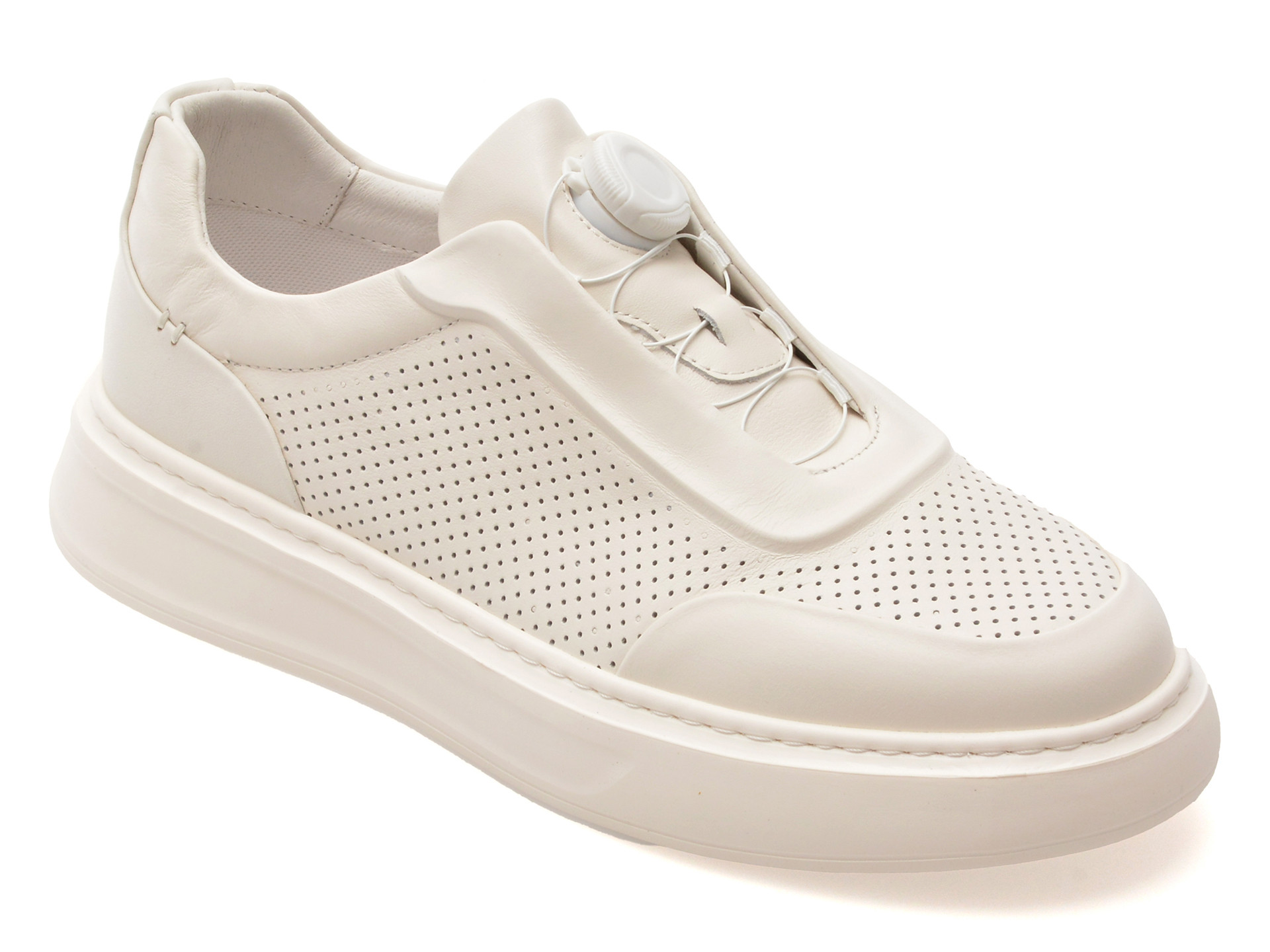 Pantofi sport EPICA albi, 110263, din piele naturala