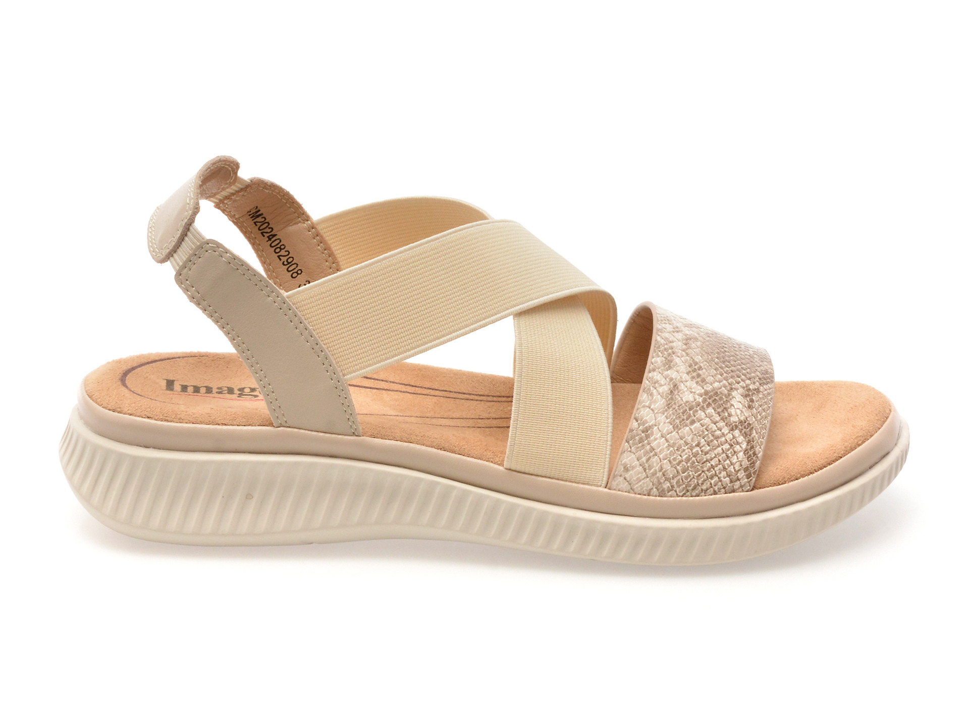 Sandale IMAGE bej, 82908, din piele naturala