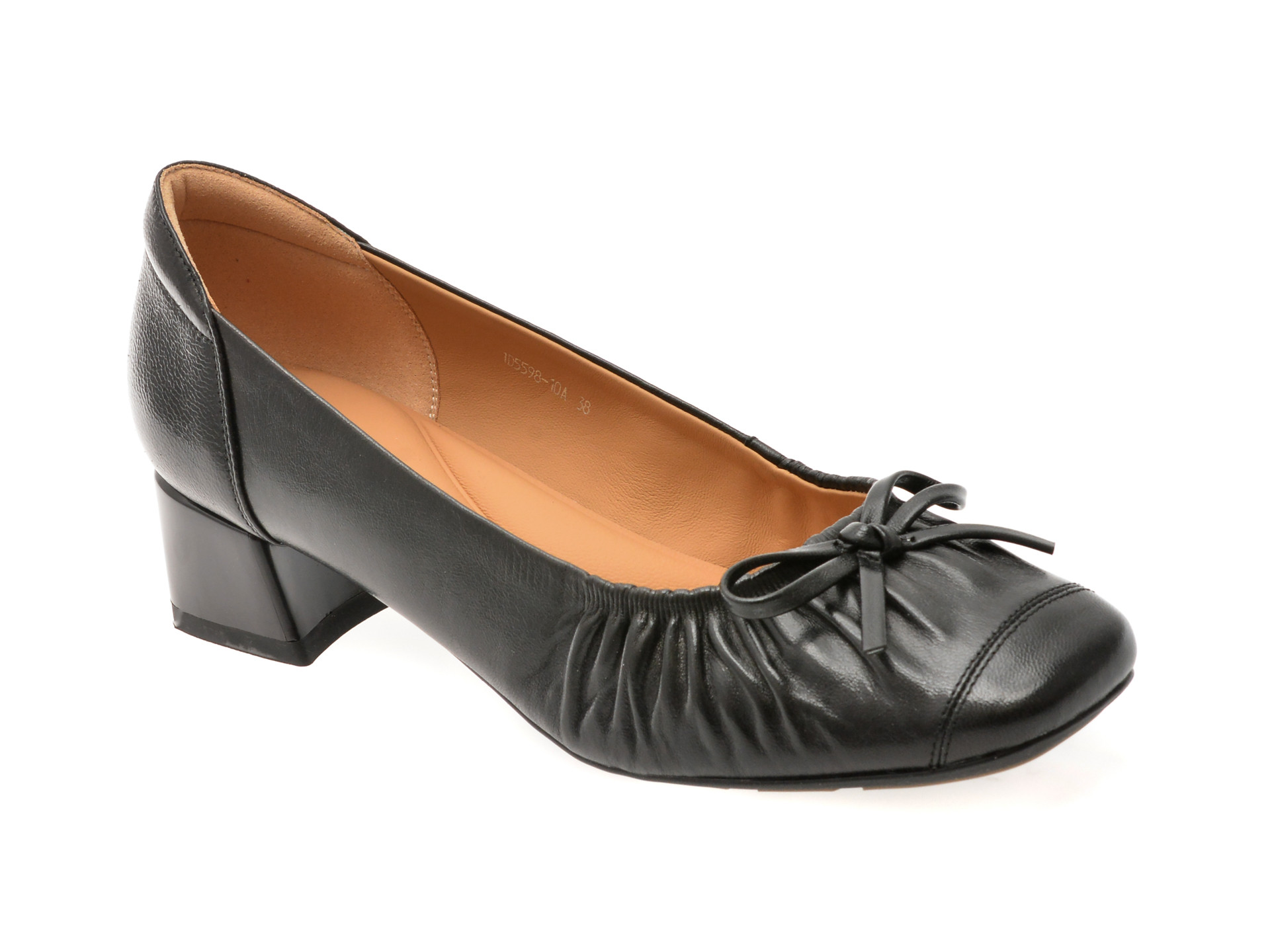 Balerini EPICA negri, 1D5598, din piele naturala