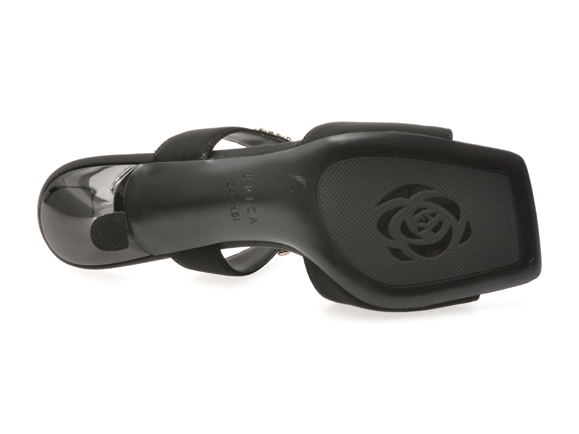 Papuci EPICA negri, 2368, din material textil