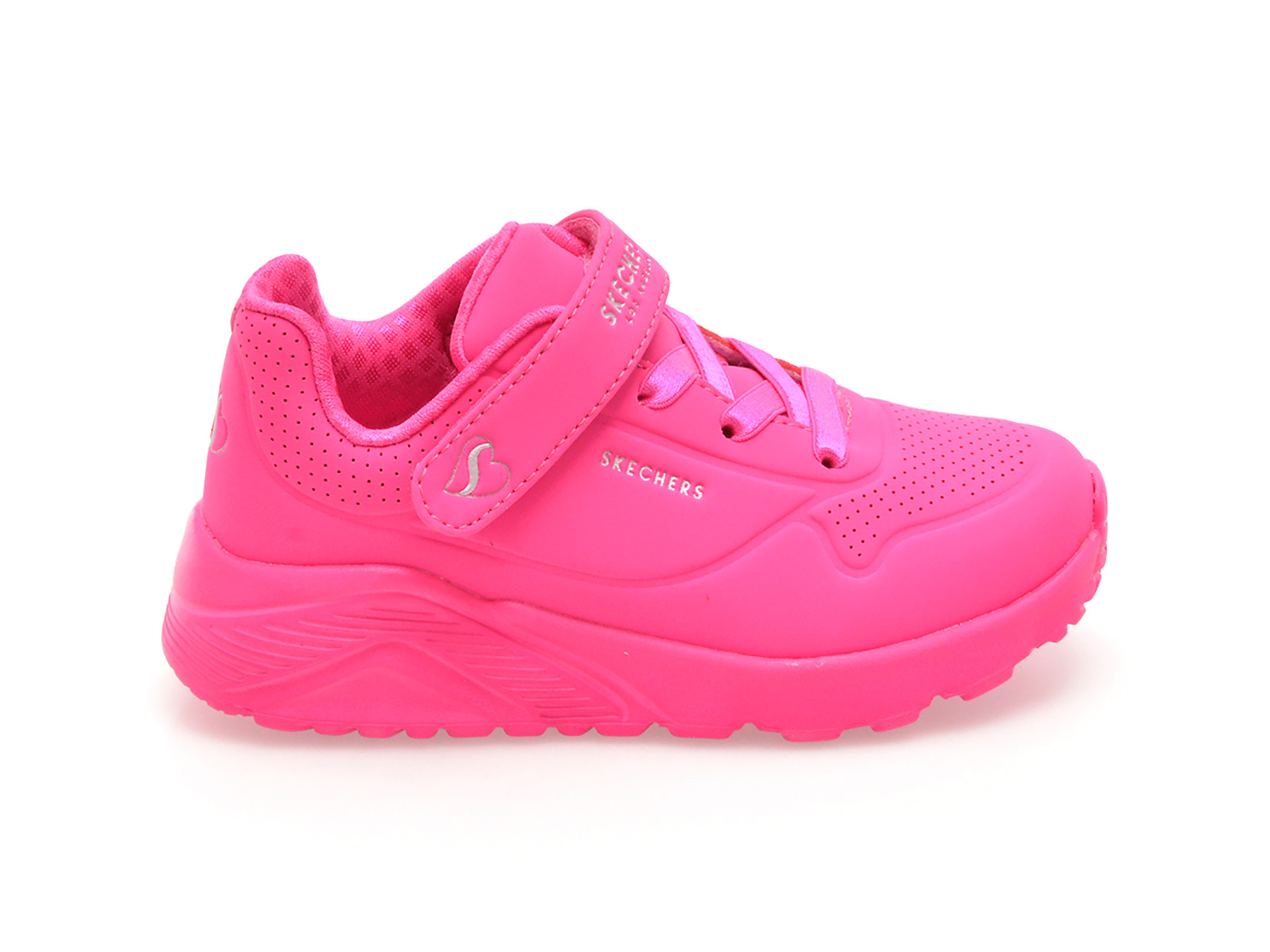 Pantofi sport SKECHERS roz, UNO LITE, din piele ecologica