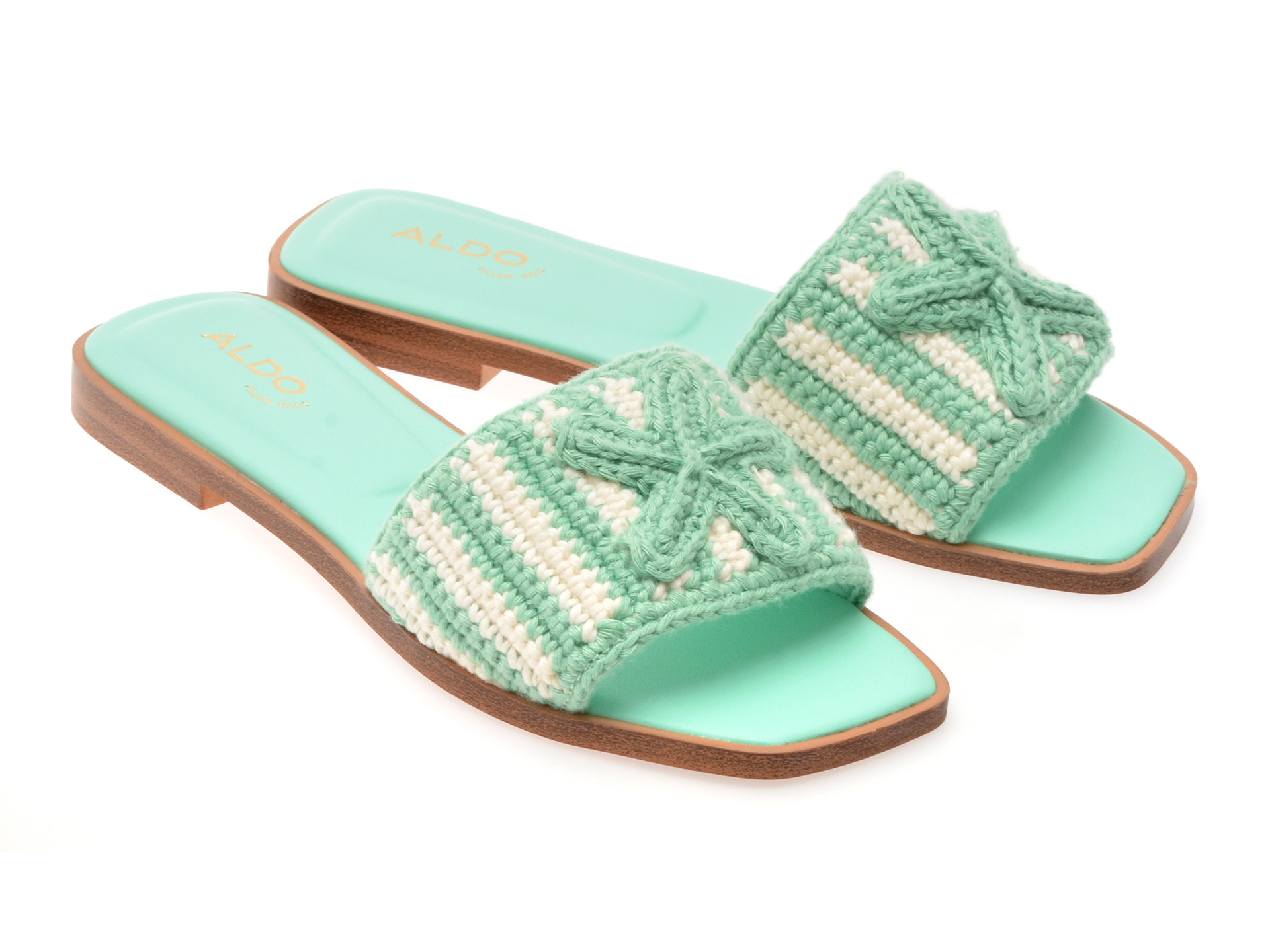 Papuci ALDO verzi, SABBIA 342, din material textil