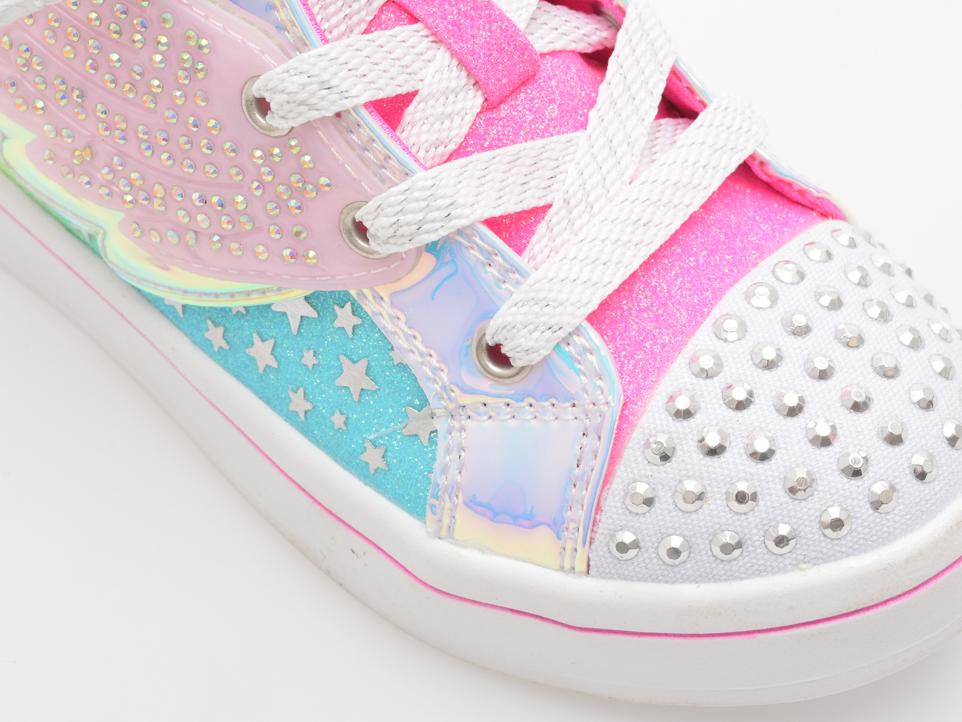 Ghete SKECHERS roz, TWI-LITES 2.0, din piele ecologica