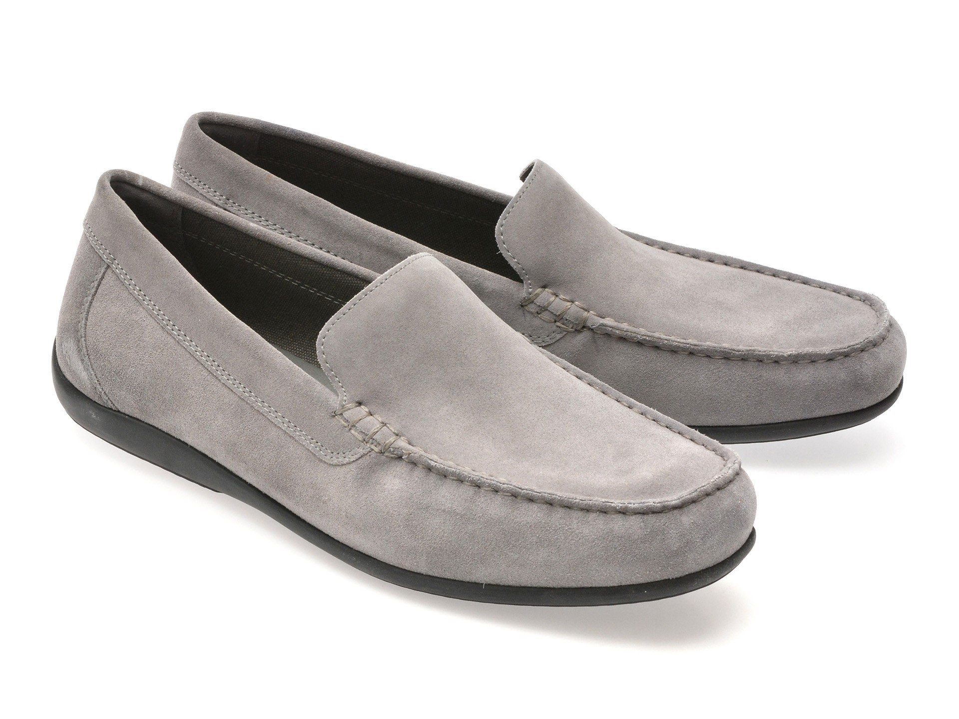 Mocasini GEOX gri, U450WB, din piele intoarsa