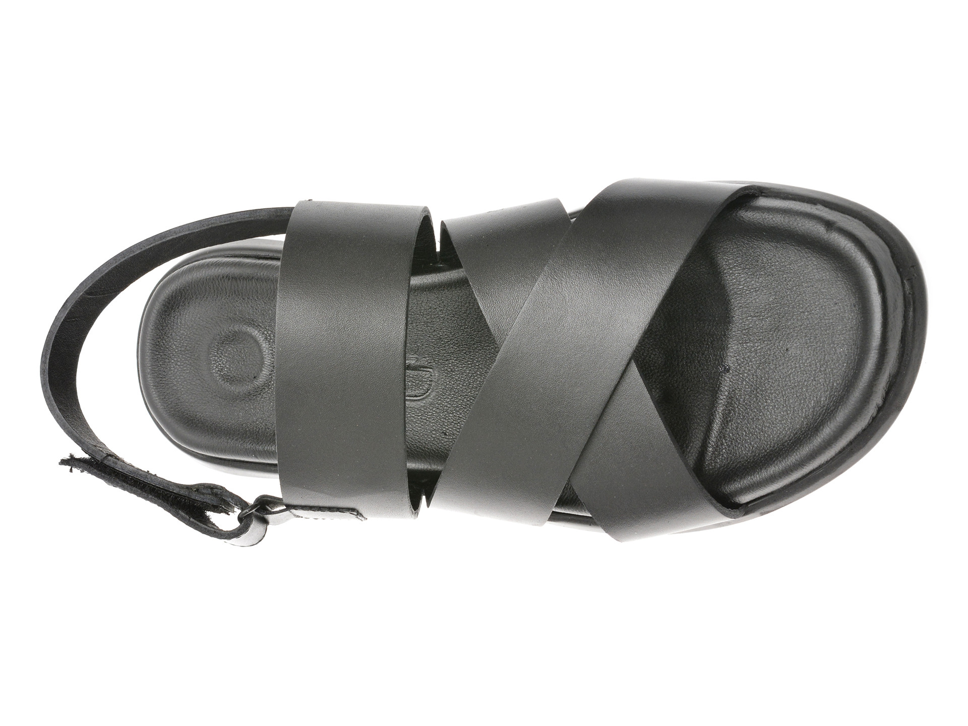 Sandale OTTER negre, AL400, din piele naturala