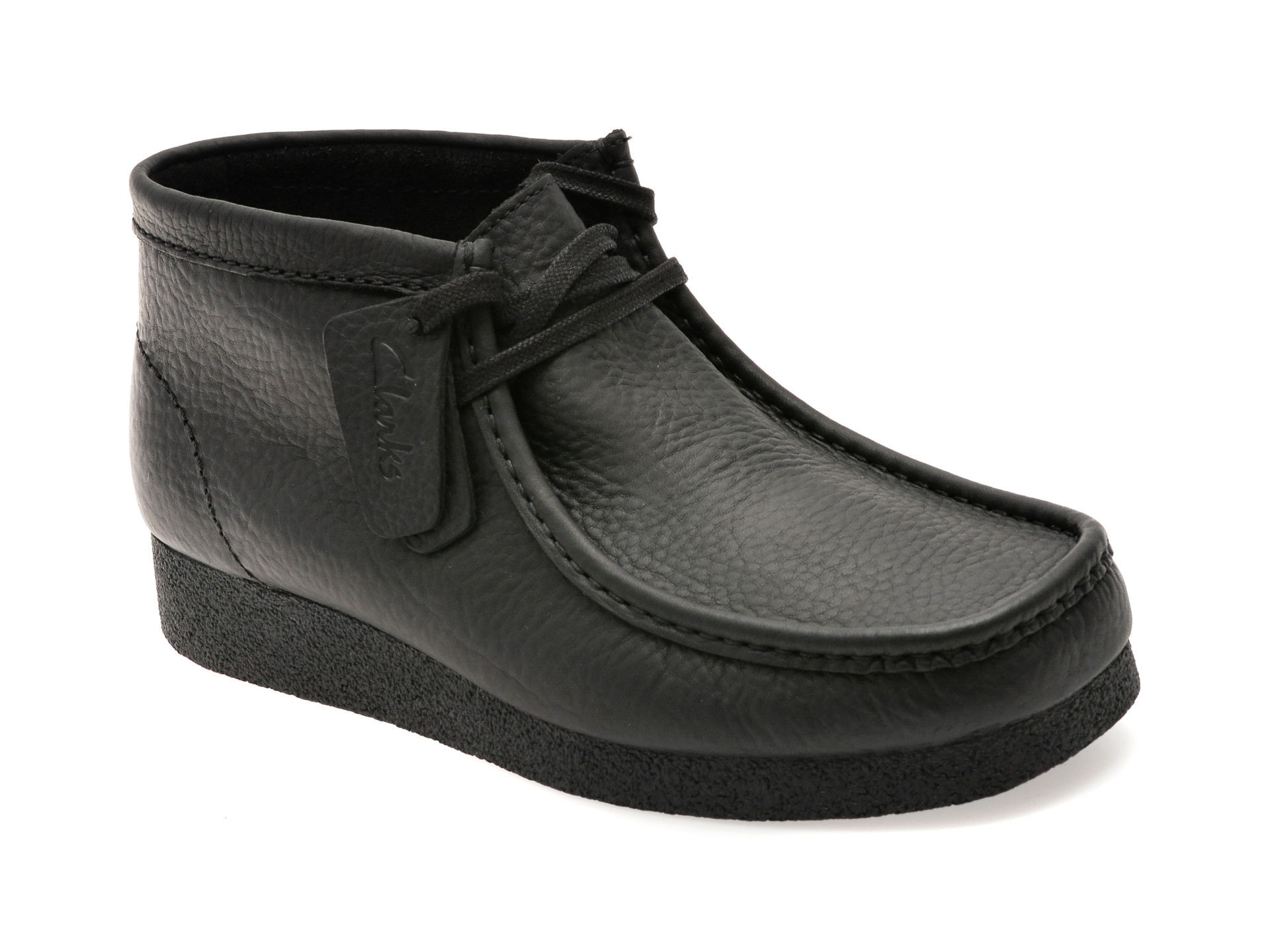 Ghete CLARKS negre, WALLABEE EVO BT, din piele naturala