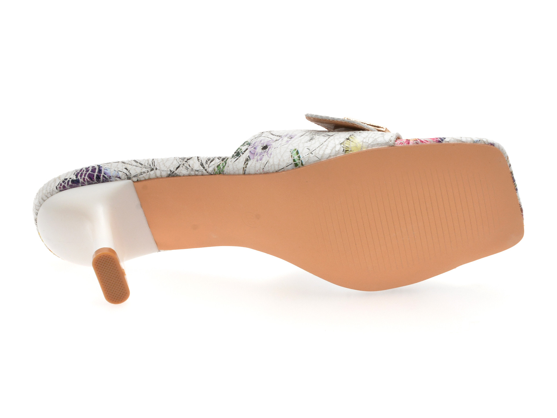 Papuci EPICA albi, 82987, din piele naturala