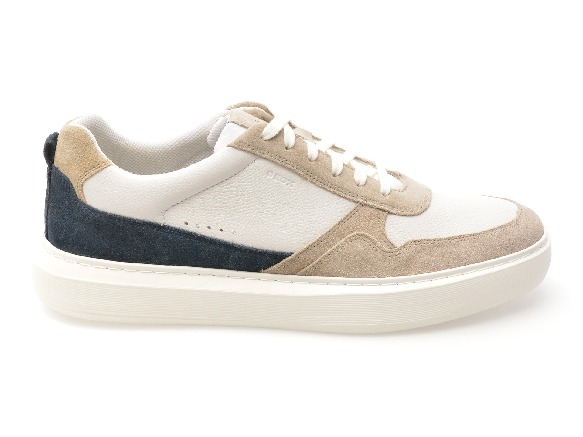 Pantofi sport GEOX albi, U465WA, din piele naturala