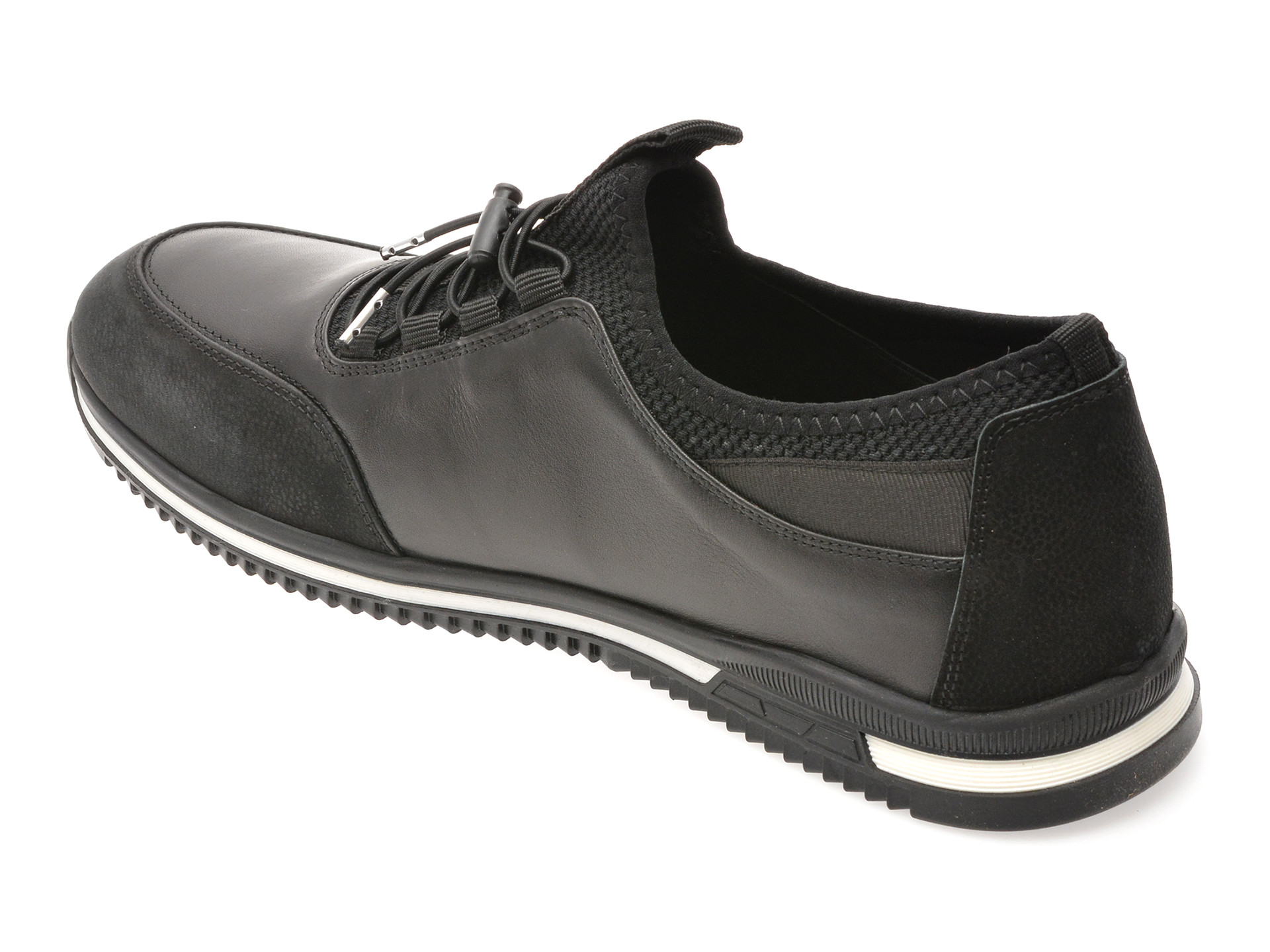 Pantofi sport OTTER negri, 1393, din piele naturala