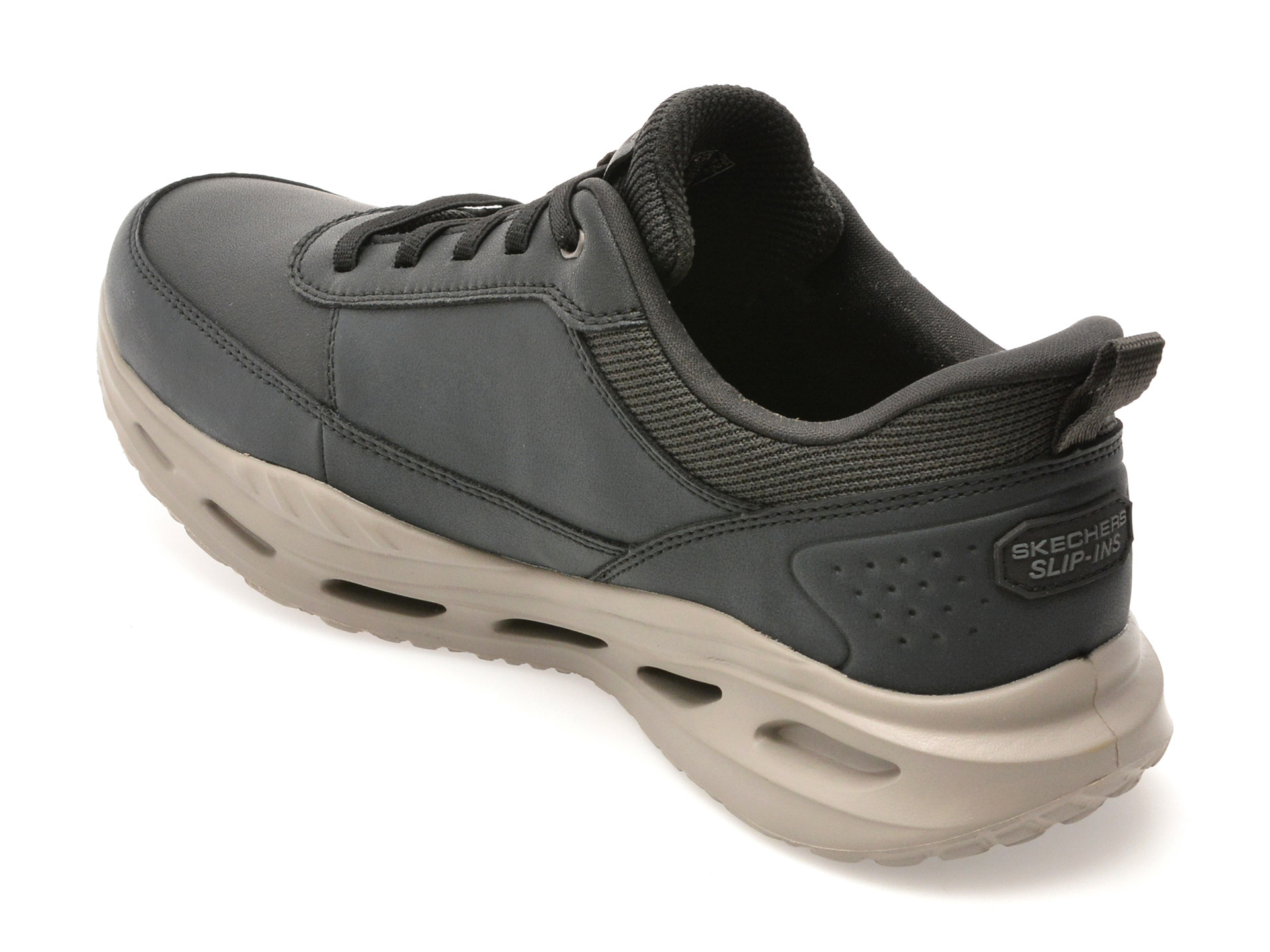 Pantofi sport SKECHERS negri, ARCH FIT ORVAN , din piele naturala
