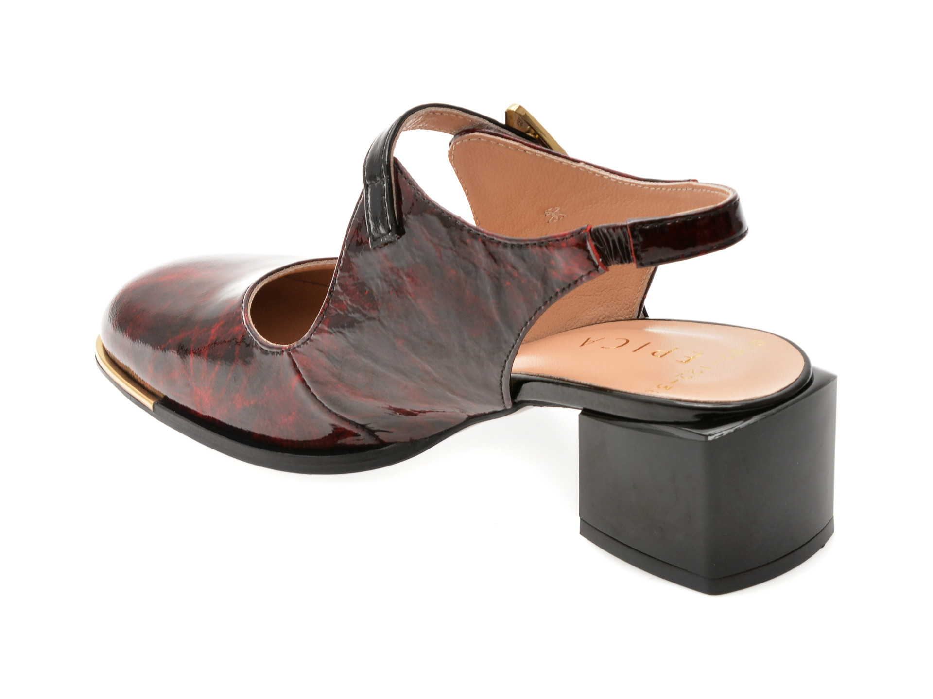 Pantofi EPICA visinii, 6020182, din piele naturala lacuita