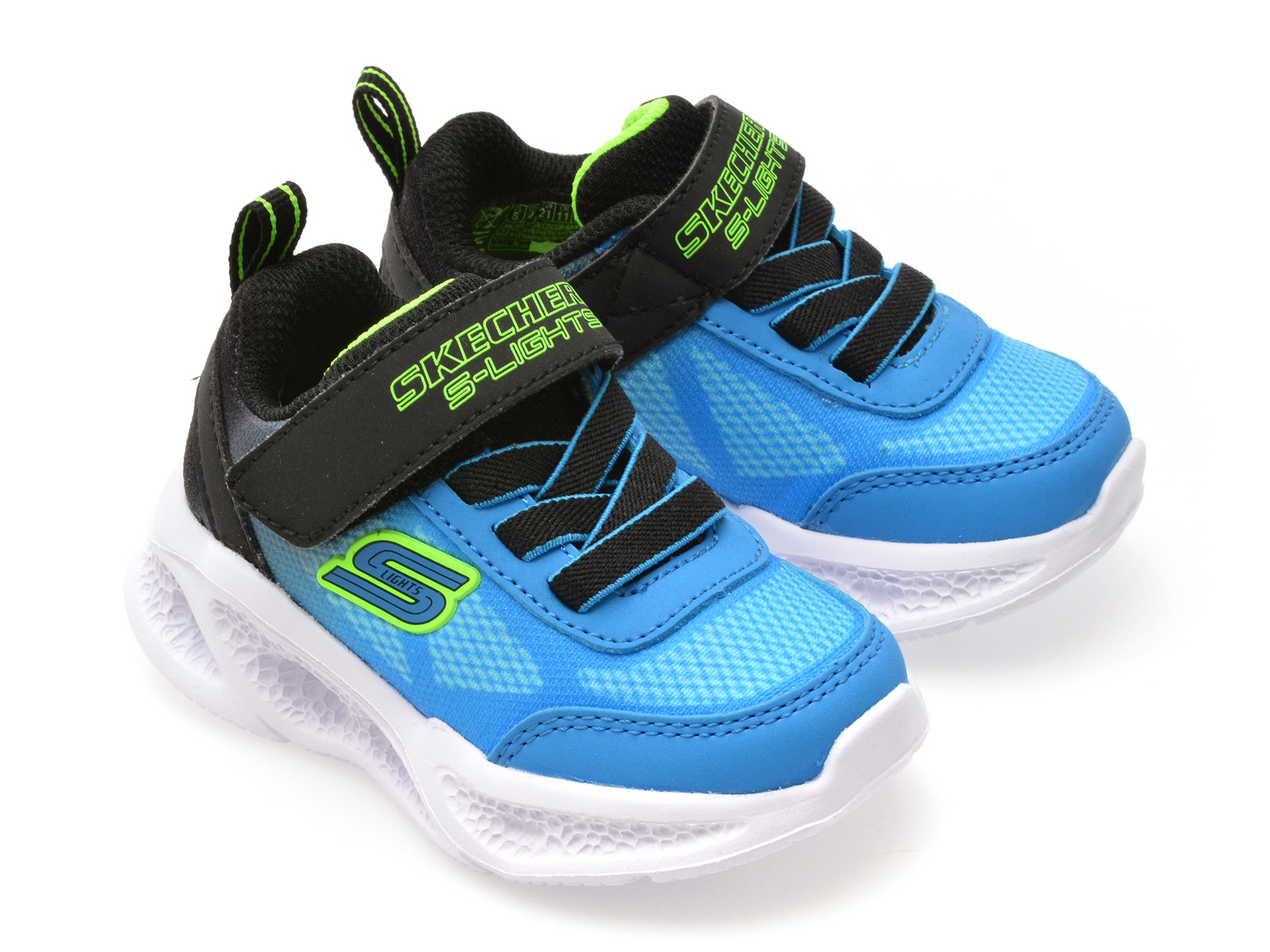 Pantofi sport SKECHERS albastri, METEOR-LIGHTS, din material textil