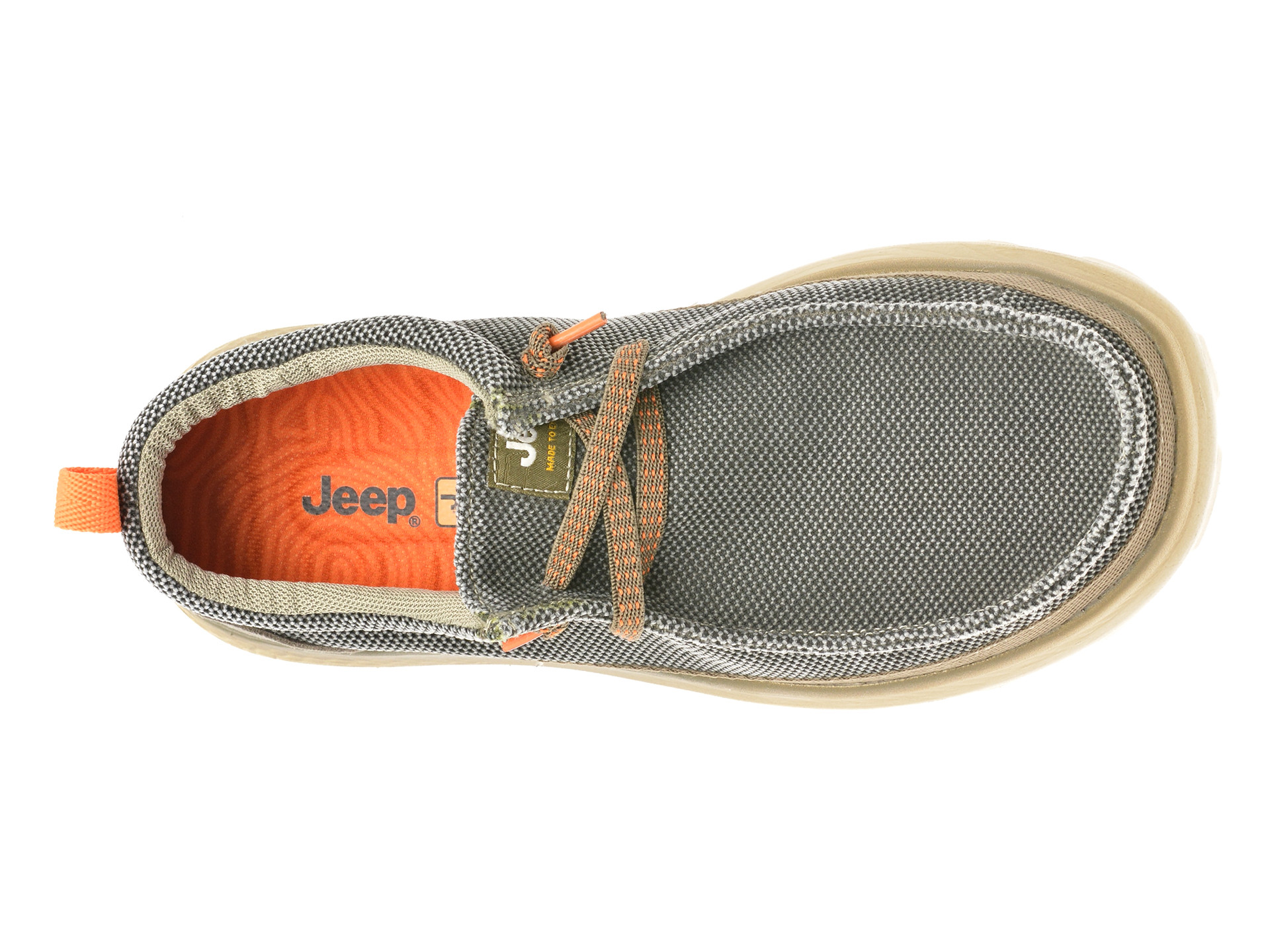 Mocasini JEEP gri, M51042A, din material textil