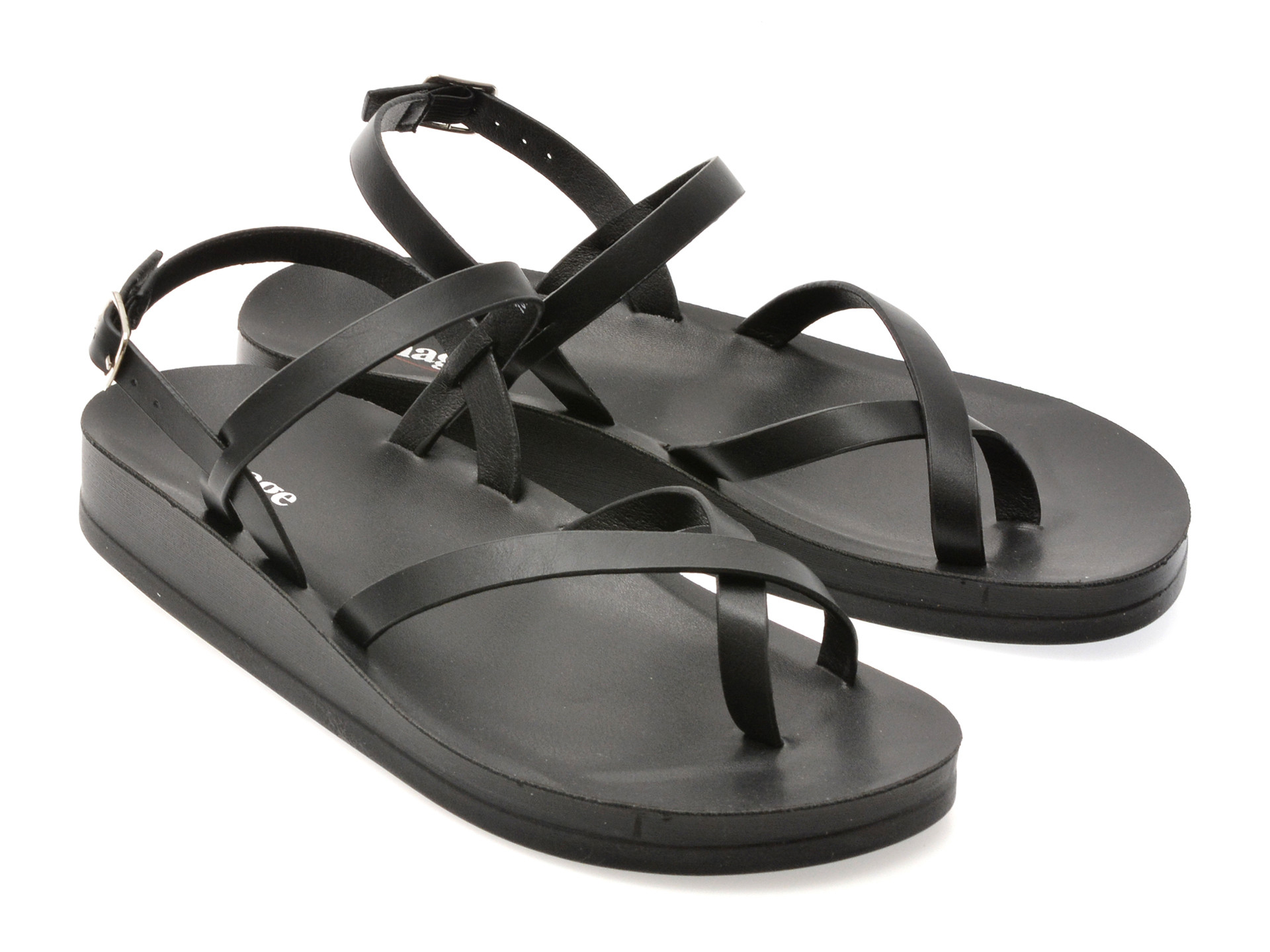 Sandale image negre 10728 din piele ecologica