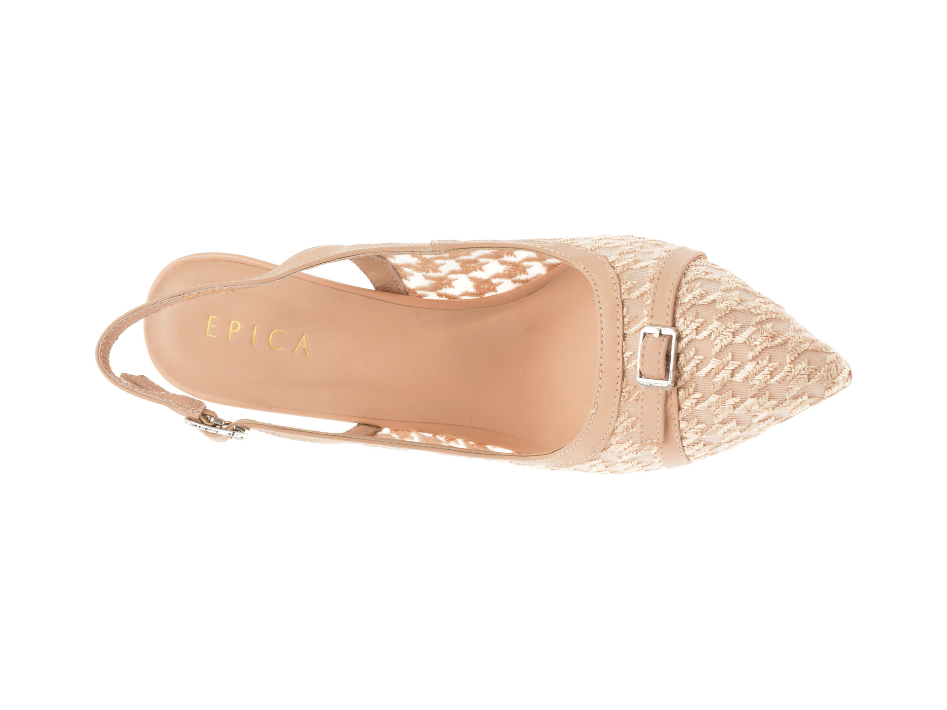Pantofi eleganti EPICA nude, D221, din material textil