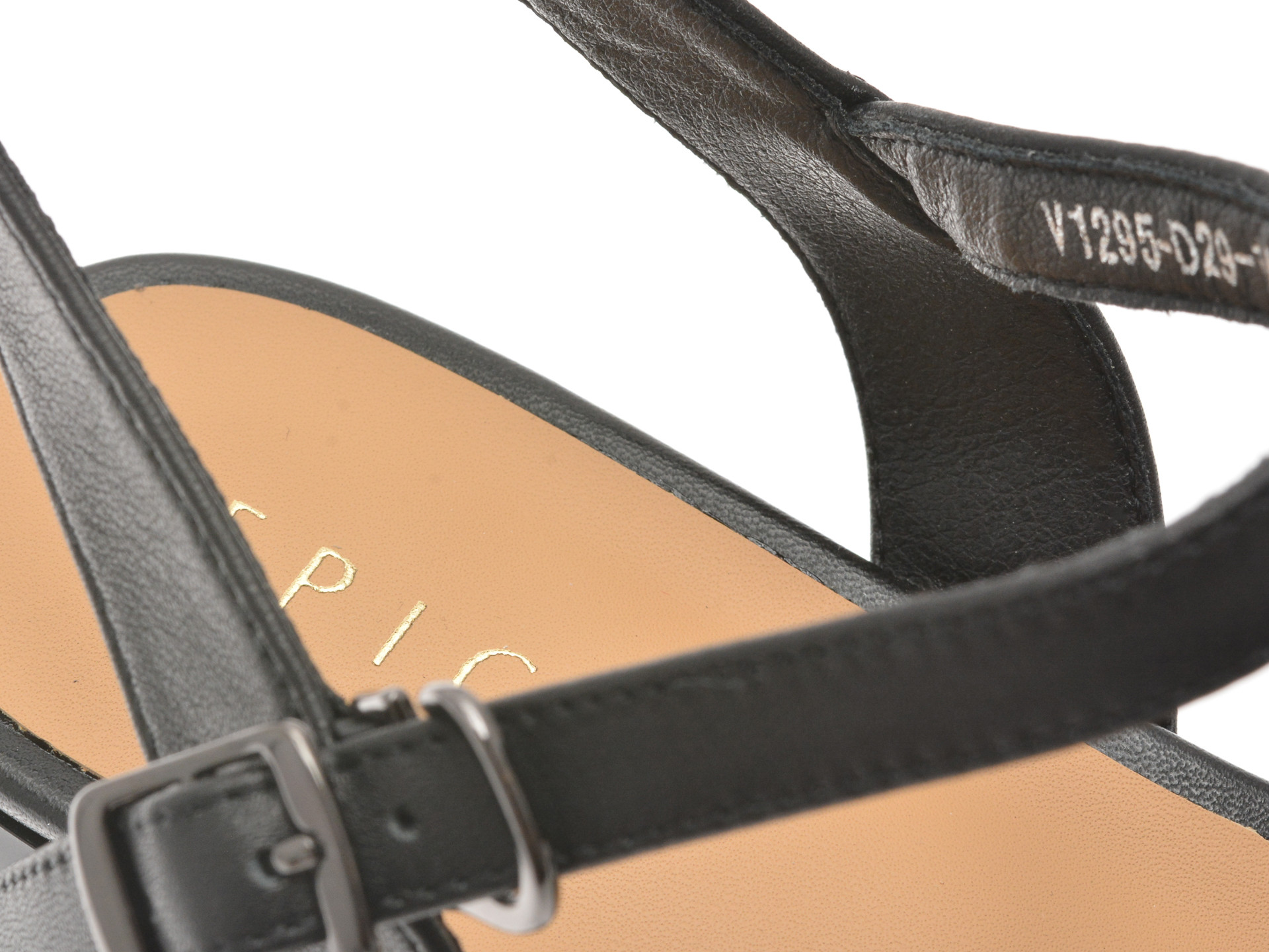 Sandale EPICA negre, 1295D29, din piele naturala