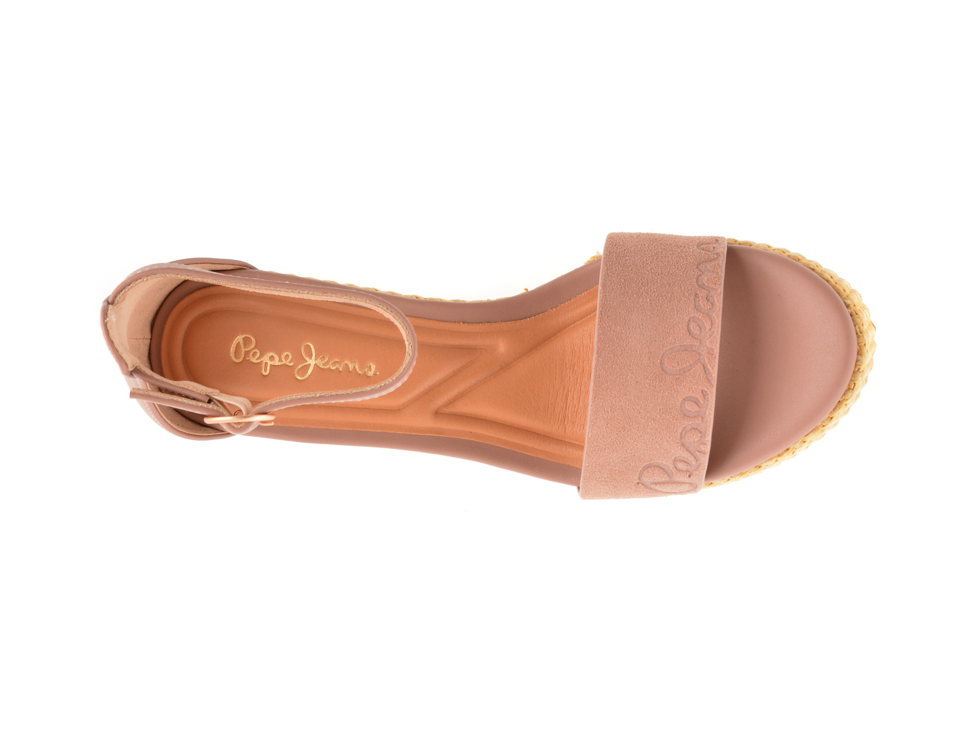 Sandale PEPE JEANS roz, WAYNA LOG, din piele ecologica