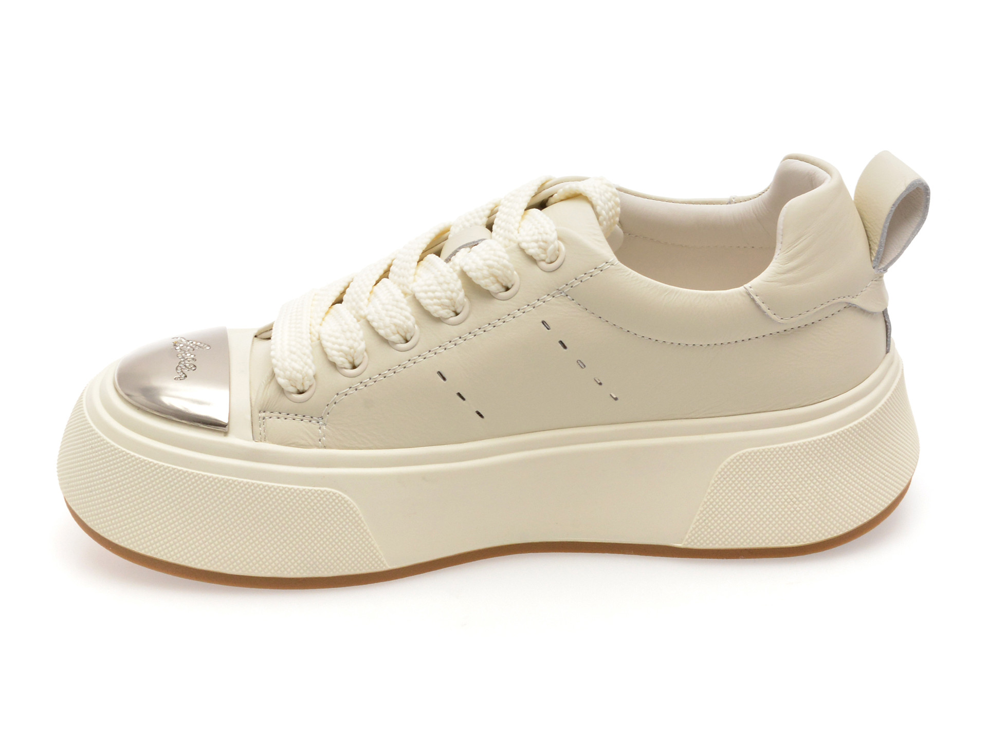 Pantofi sport EPICA albi, 28701, din piele naturala