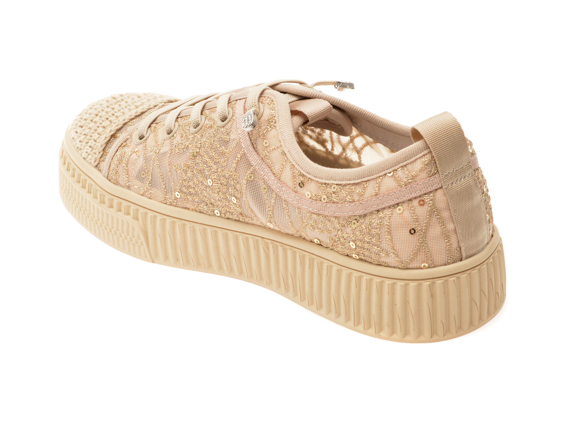 Pantofi EPICA aurii, 5063, din material textil